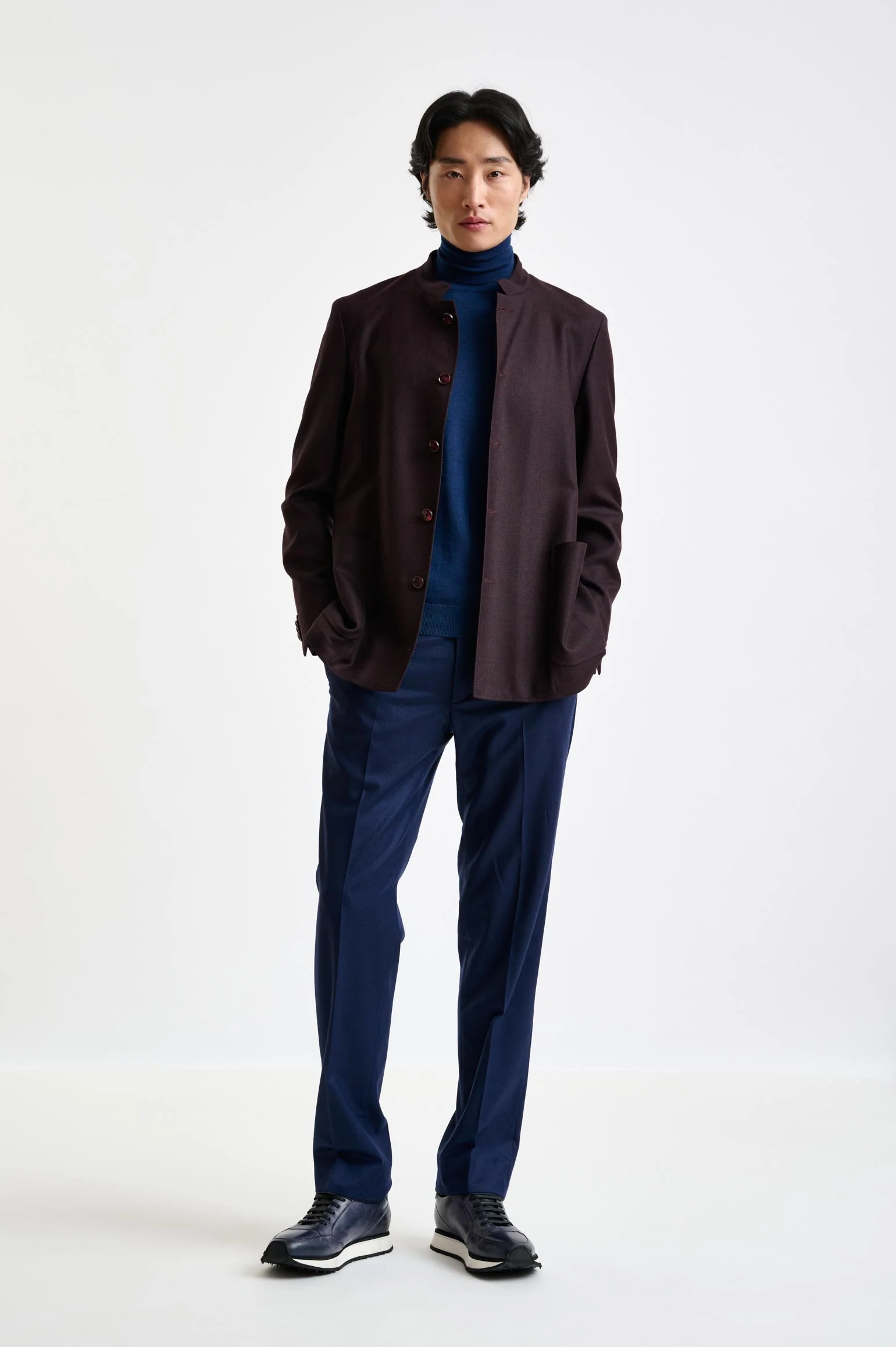 Dark Brown Wool Chelsea Shirt Jacket Harmony - Image 4