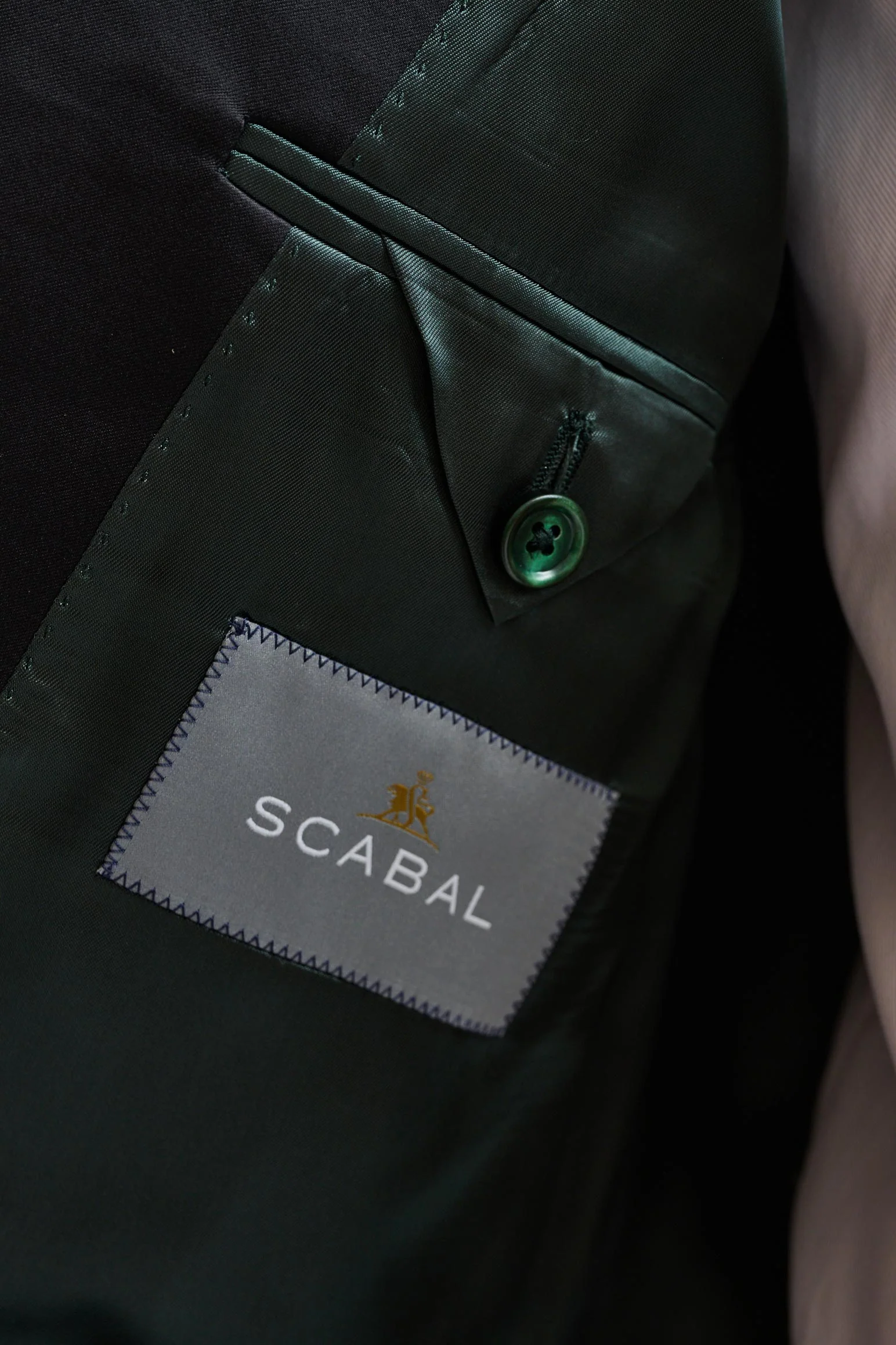 Dark Green Wool & Cashmere Soho Jacket Autumn Leaves - Image 4