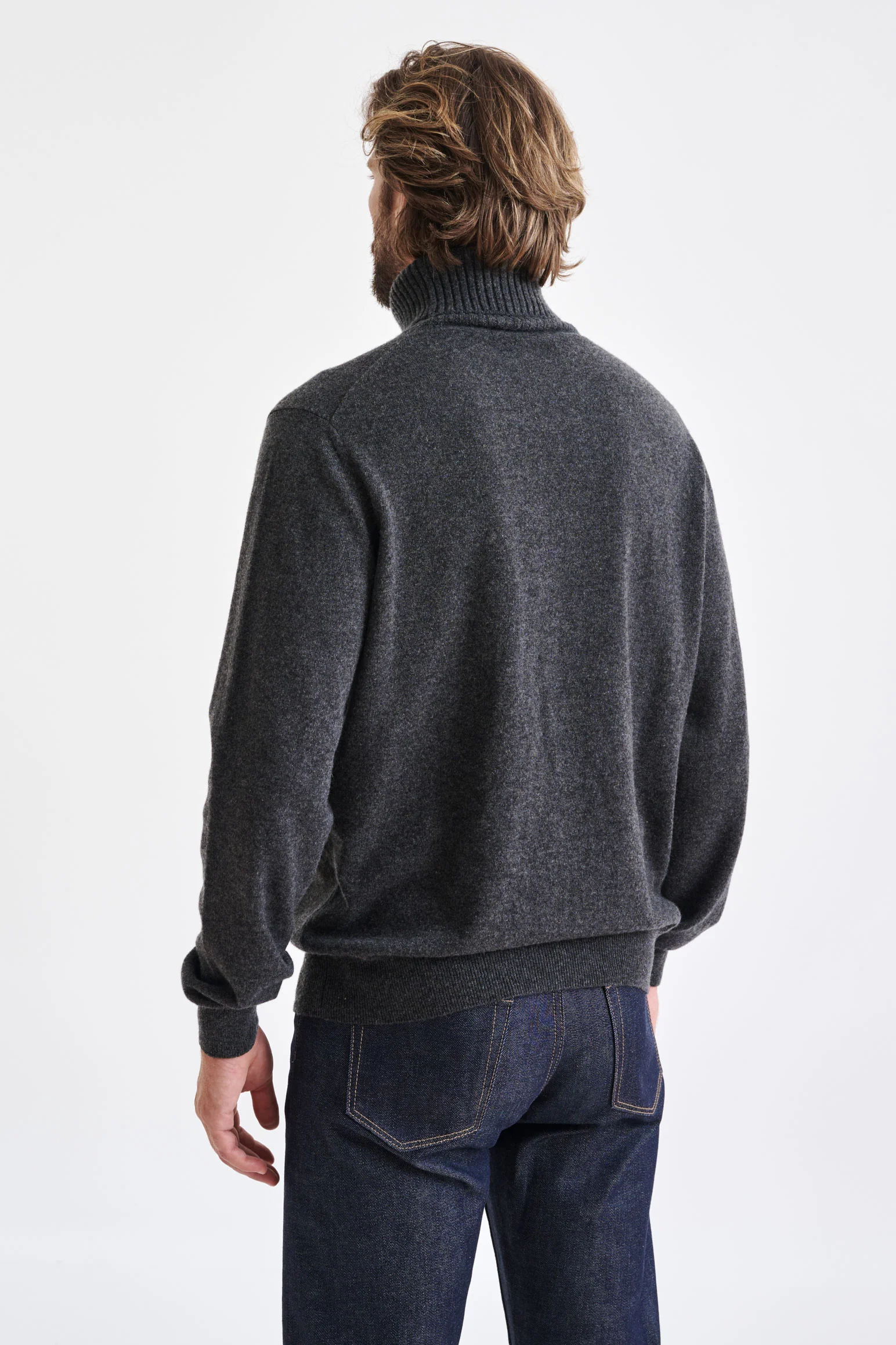 Dark Grey 100% Cashmere Crawley Rollneck Knit - Image 4