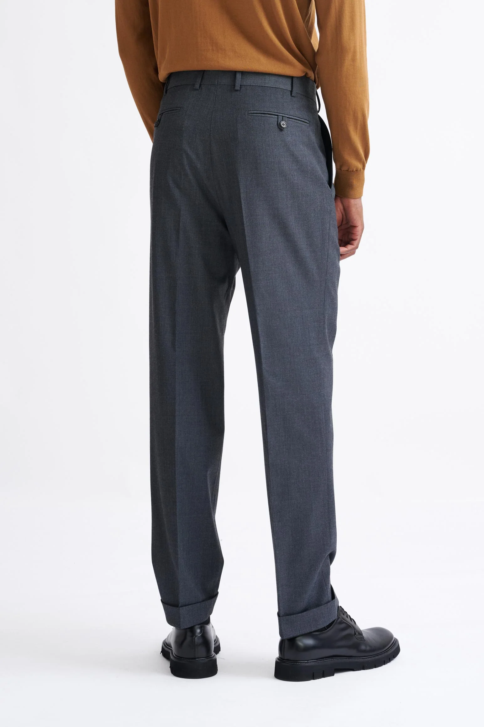 Dark Grey Wool and with Stretch Farley Trousers Connect - Image 5