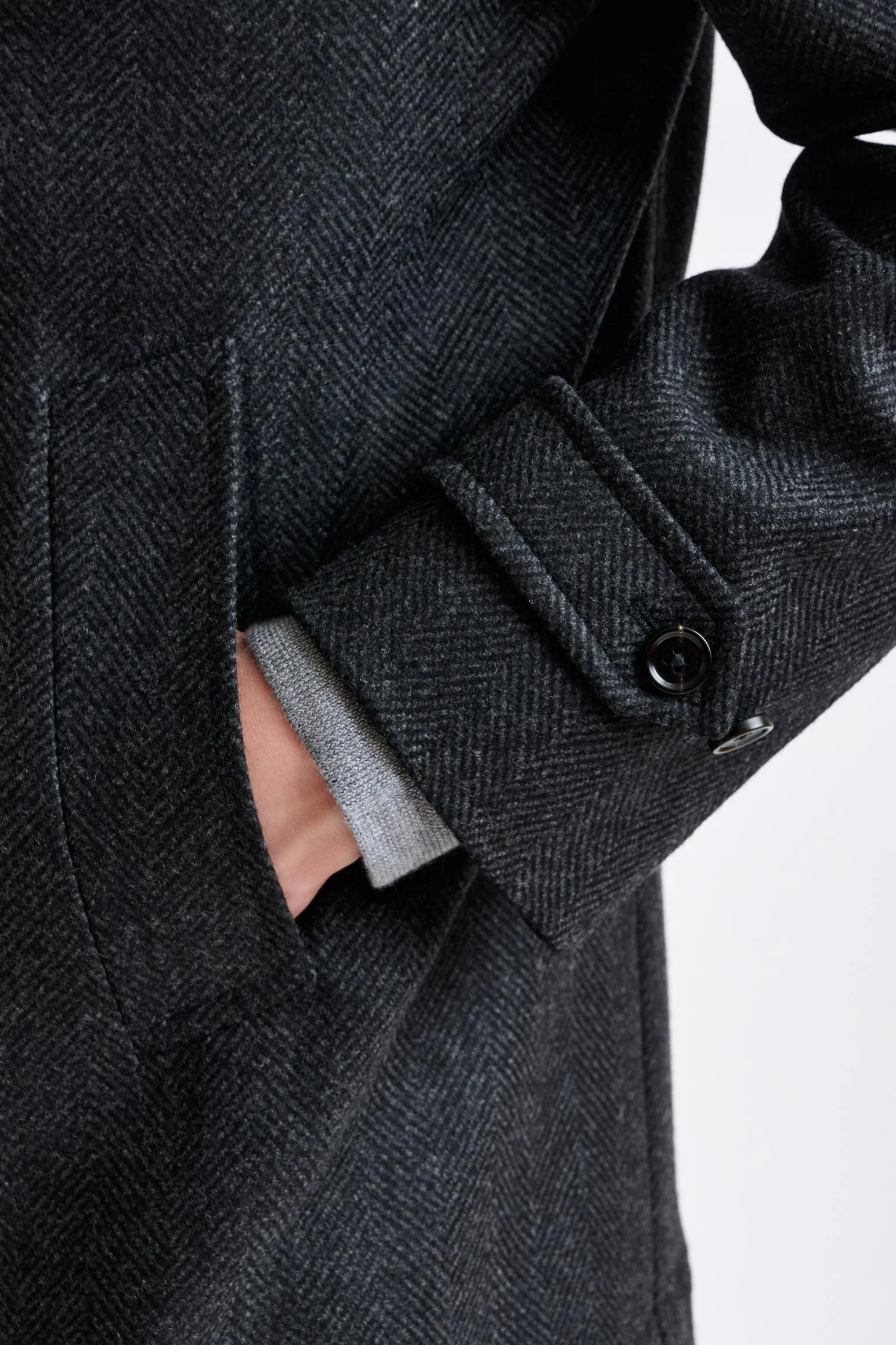 Dark Grey Wool Nelson Peacoat Zeus - Image 2