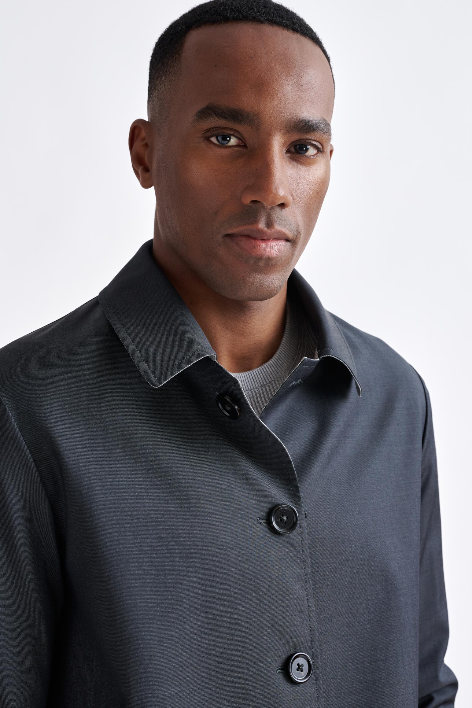 Dark Grey Wool Twill Membrane Troy Reversible Jacket - Image 4