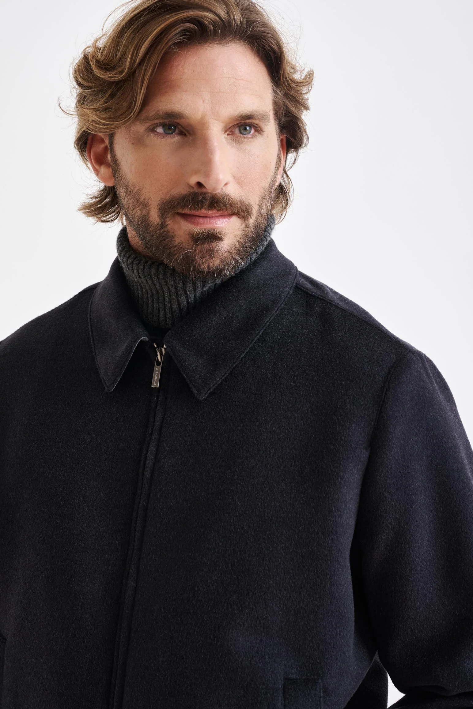 Dark Grey Wool Warwick Zeus Bomber Jacket - Image 2