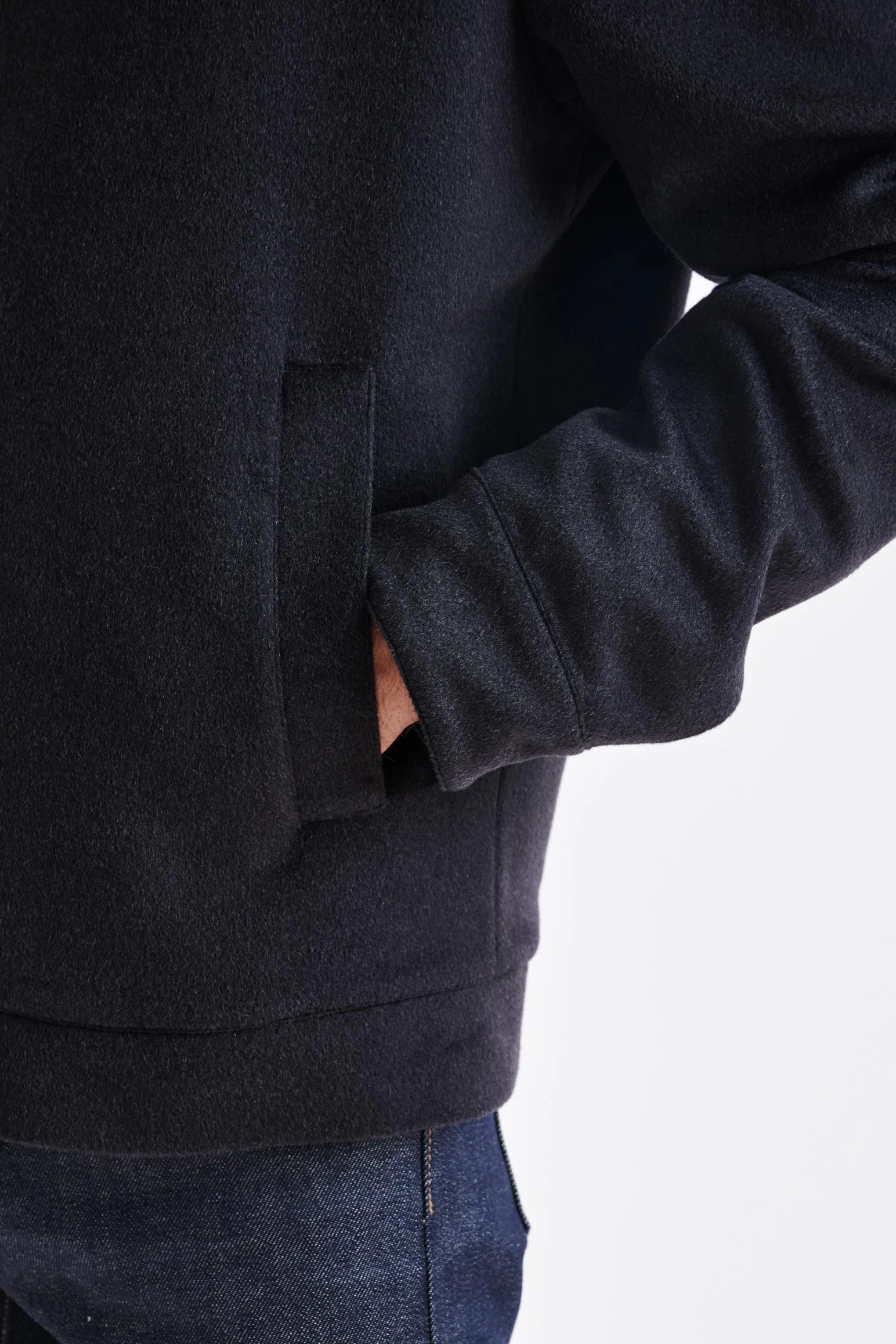 Dark Grey Wool Warwick Zeus Bomber Jacket - Image 3