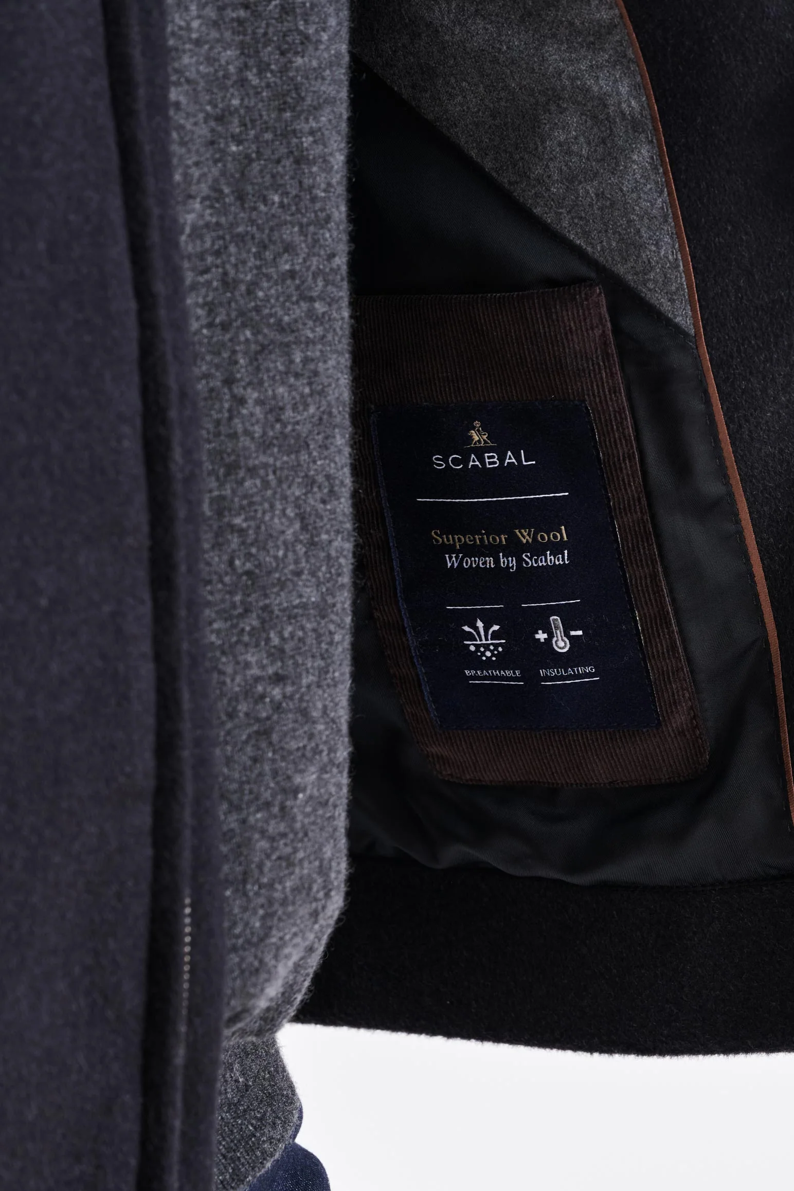 Dark Grey Wool Warwick Zeus Bomber Jacket - Image 5