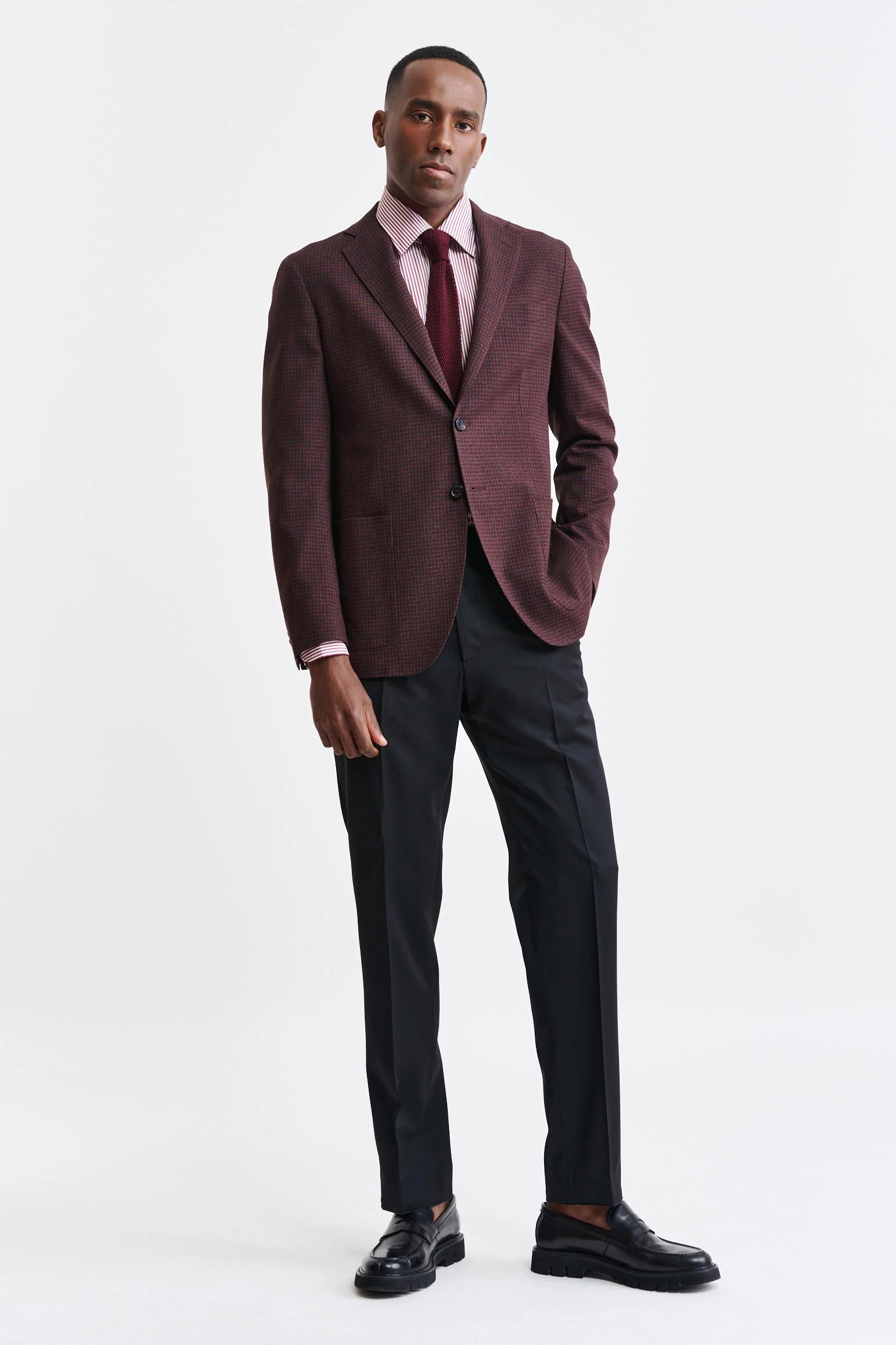 Dark Red 100% Wool Kenton Jacket Jazz - Image 5