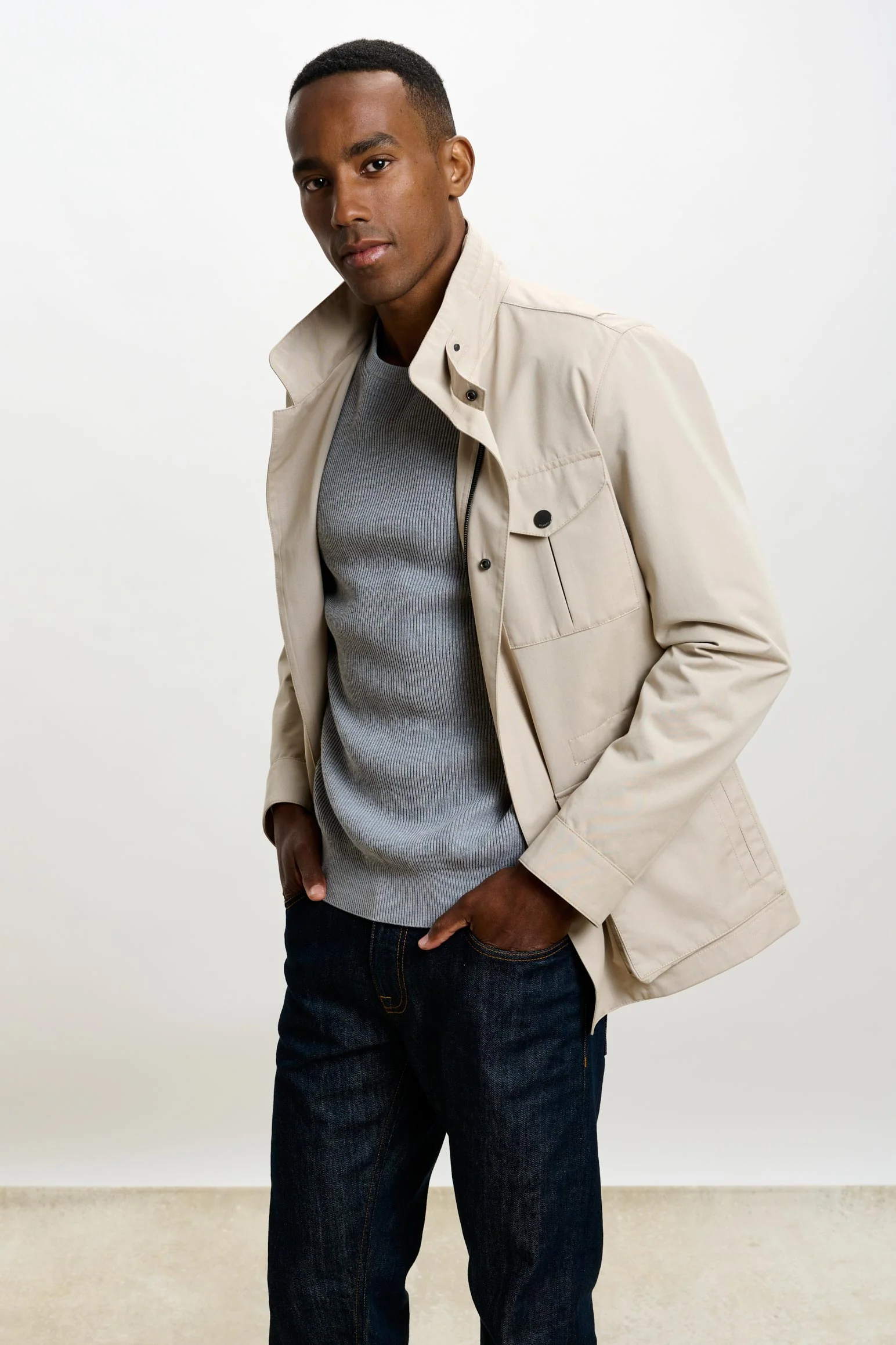 Beige Cotton Dartmoor Tech Field Jacket - Image 6
