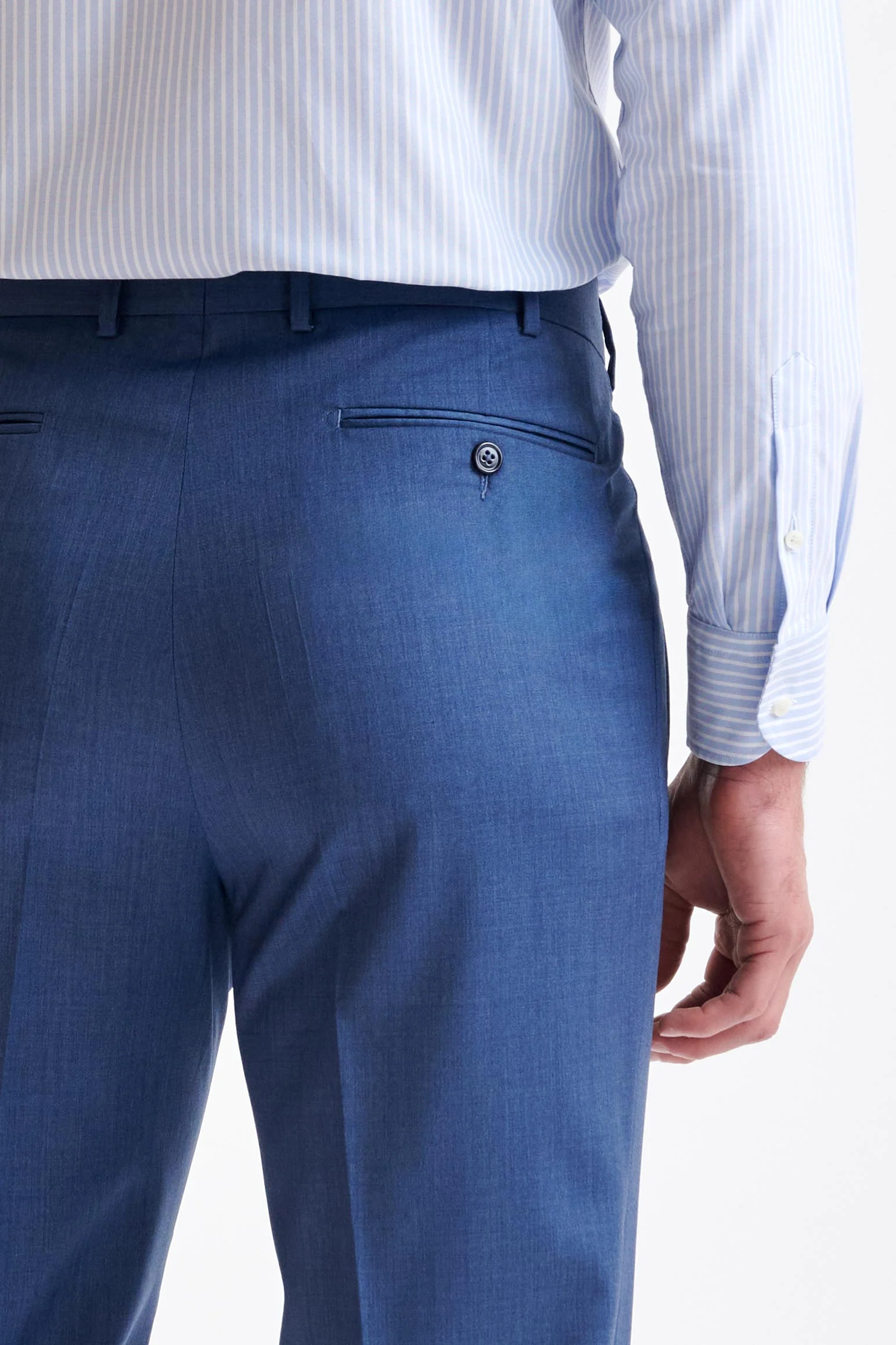 Light Blue Super 100's Wool Farley Trousers New Deluxe - Image 4