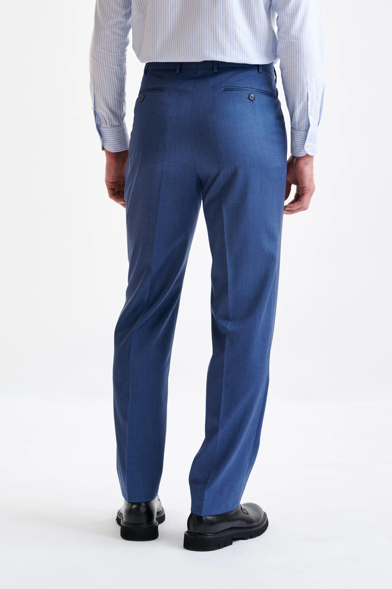 Light Blue Super 100's Wool Farley Trousers New Deluxe - Image 5