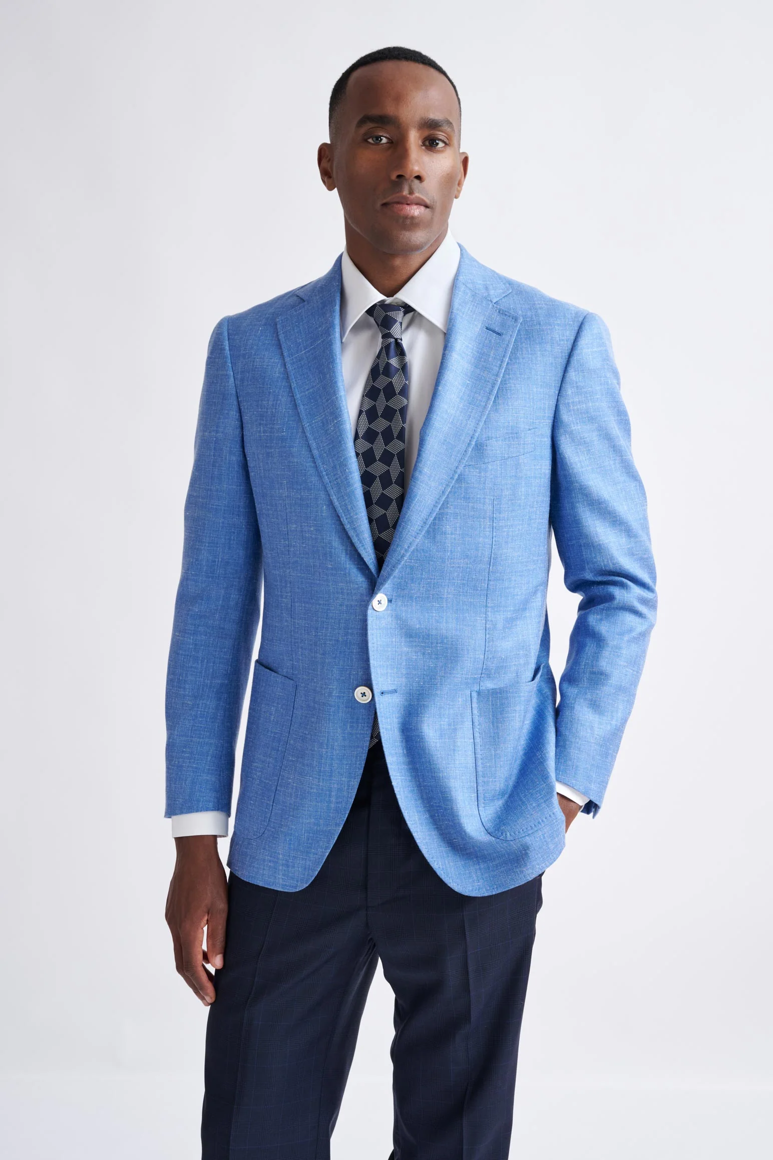 Light Blue Wool & Silk Soho Jacket Amalfi Trend