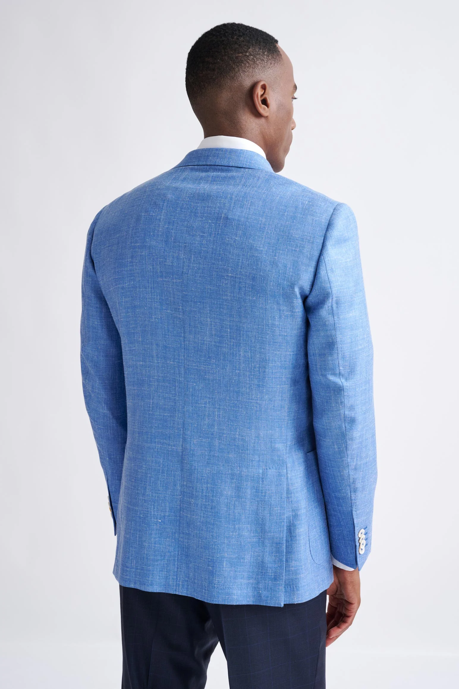 Light Blue Wool & Silk Soho Jacket Amalfi Trend - Image 7