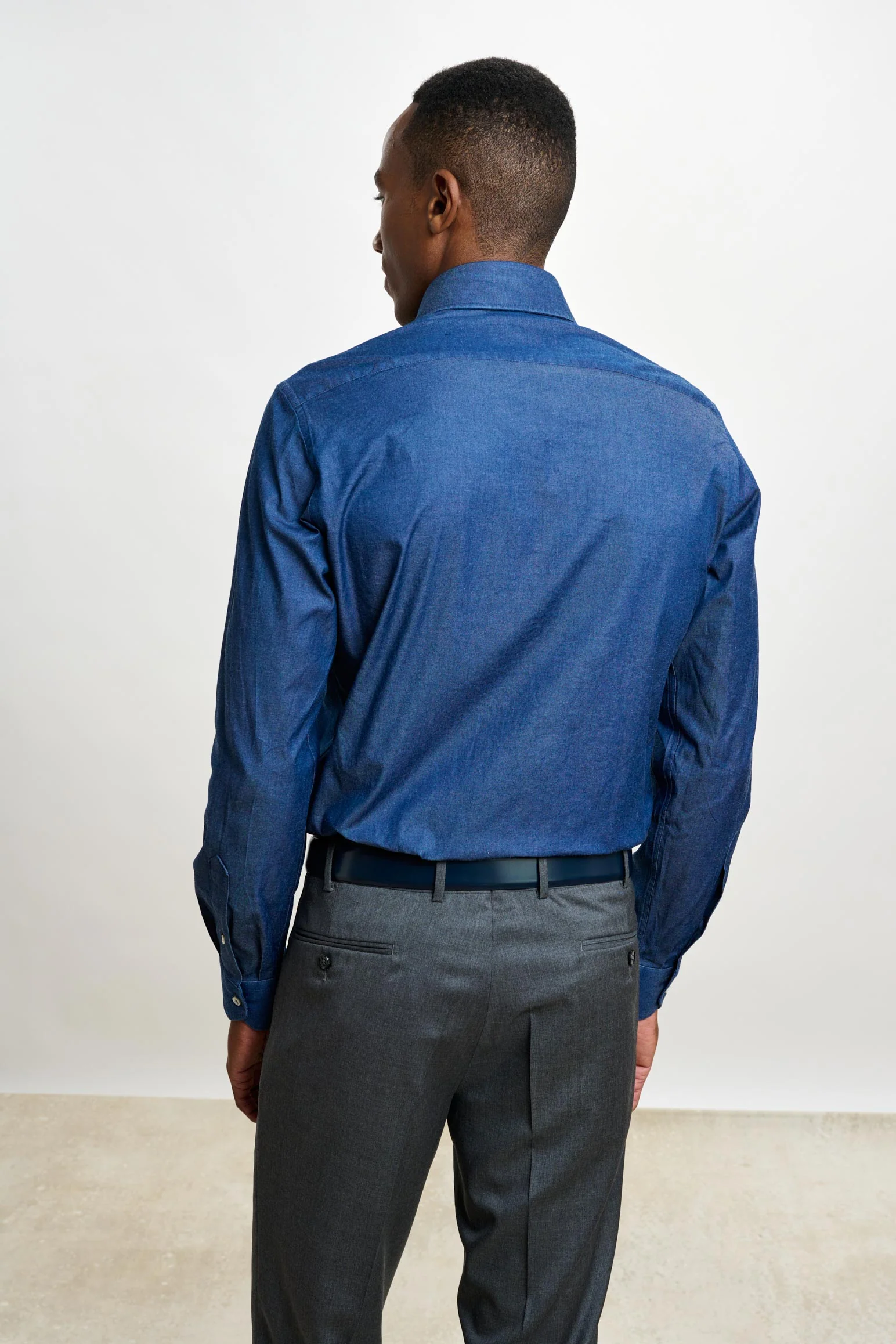 Rinse Denim Casual Long Sleeve Shirt - Image 6