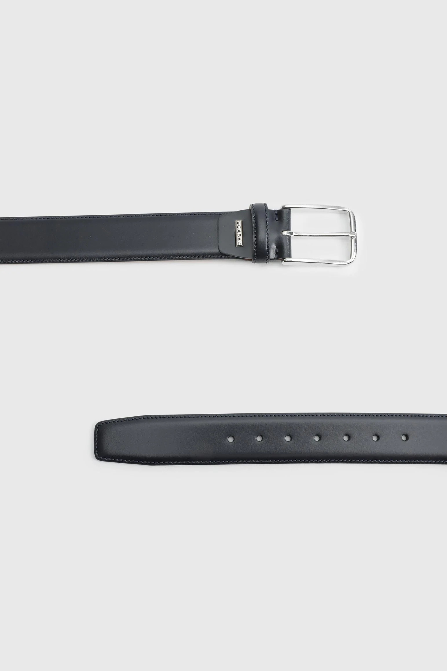 Dark Navy Leather Devonport Belt