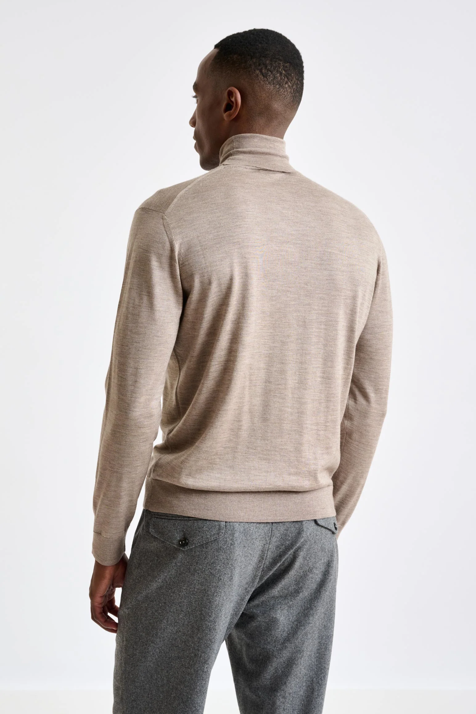 Dune Melange Cashmere Merino Silk Blend Telford Turtleneck Sweater - Image 4