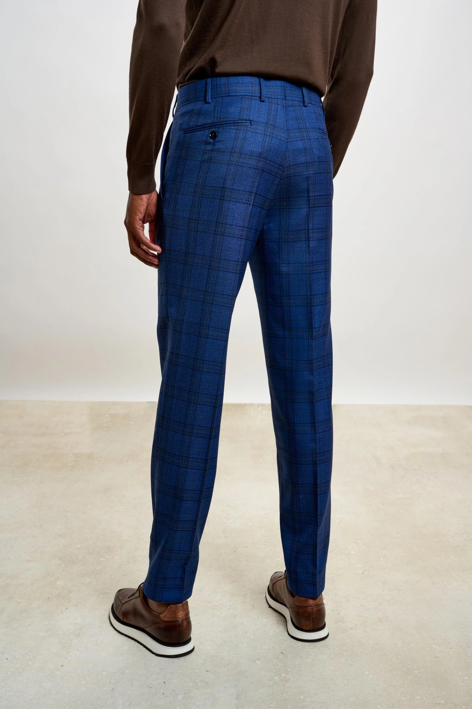 Blue Check Farley Trousers Crossover - Image 2