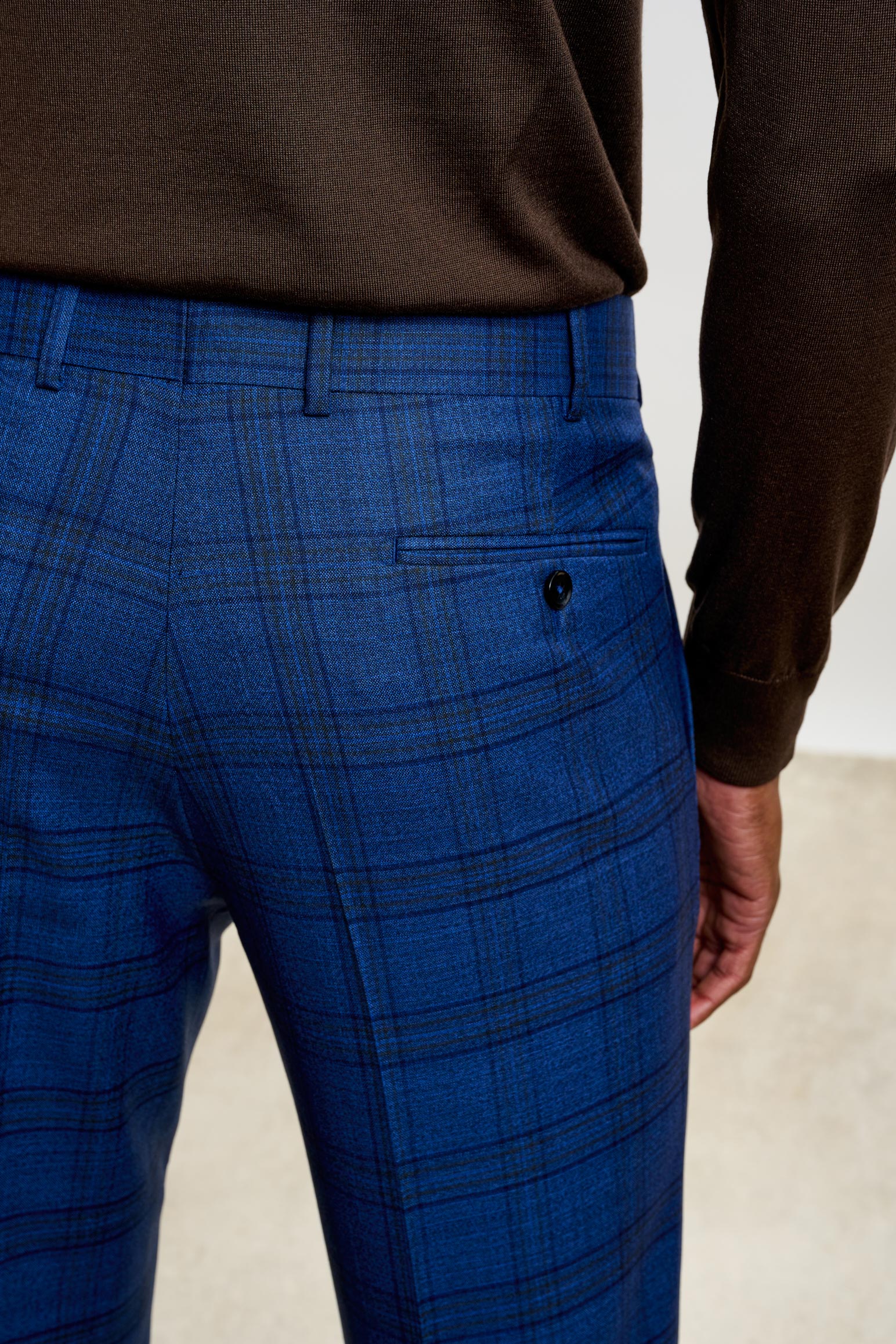 Blue Check Farley Trousers Crossover - Image 4