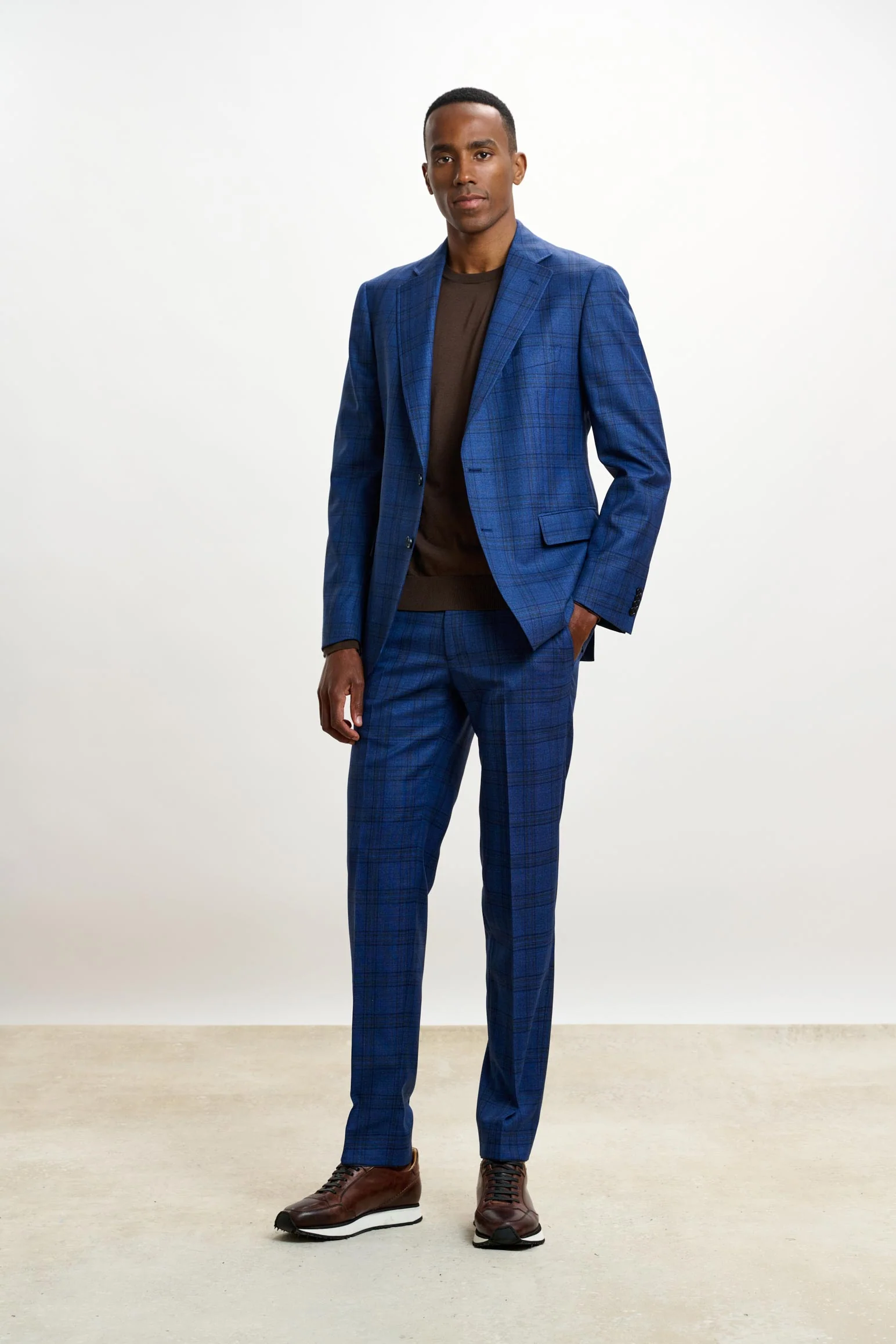 Blue Check Farley Trousers Crossover - Image 5