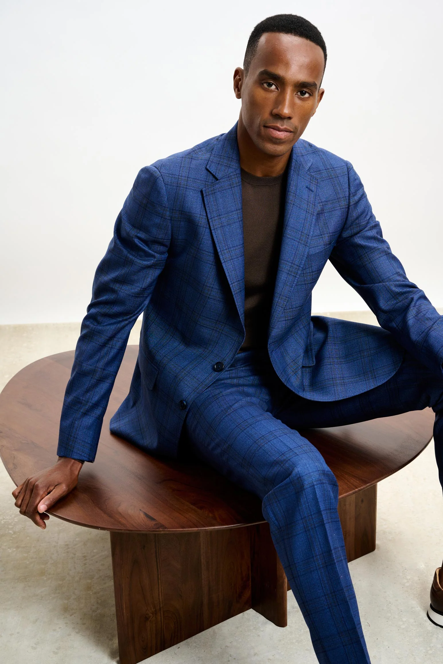 Blue Check Farley Trousers Crossover - Image 6