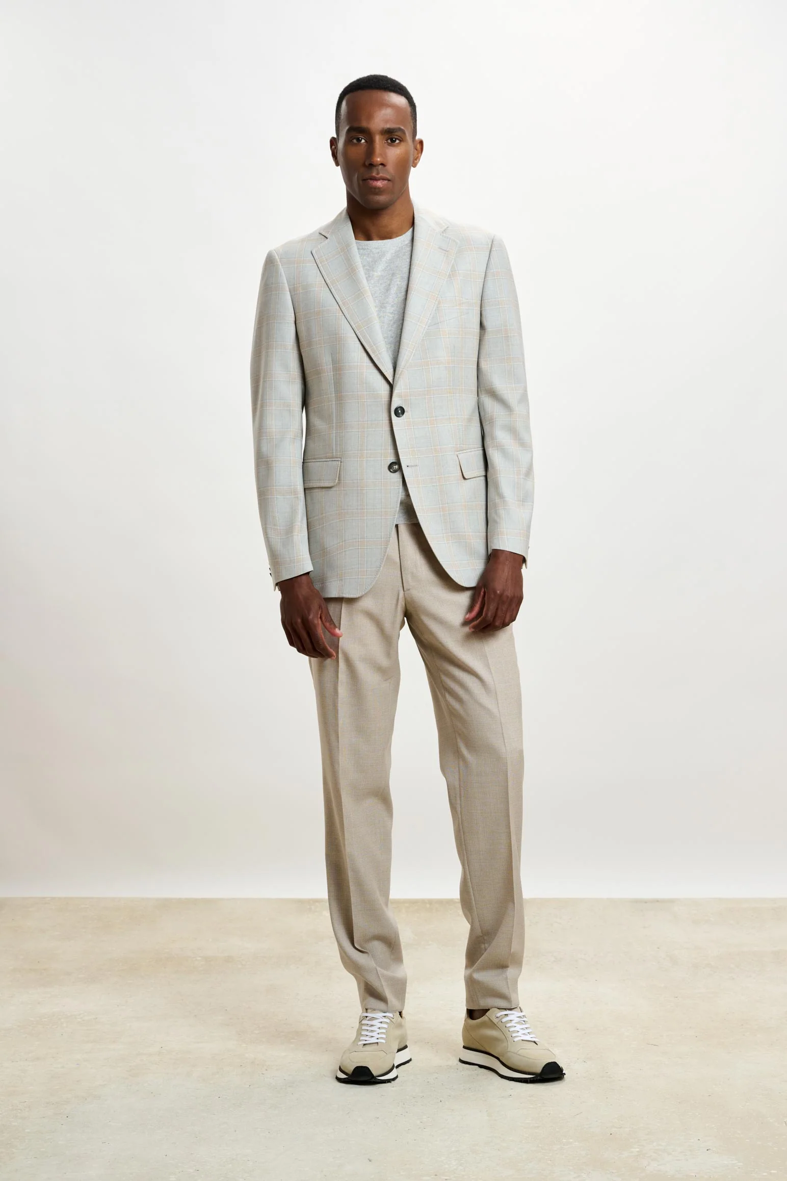 Plain Beige Farley Trousers Crossover - Image 5