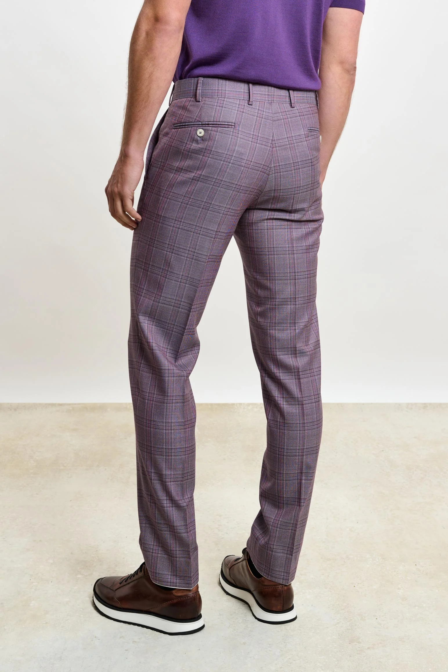 Purple Check Farley Trousers Crossover - Image 3