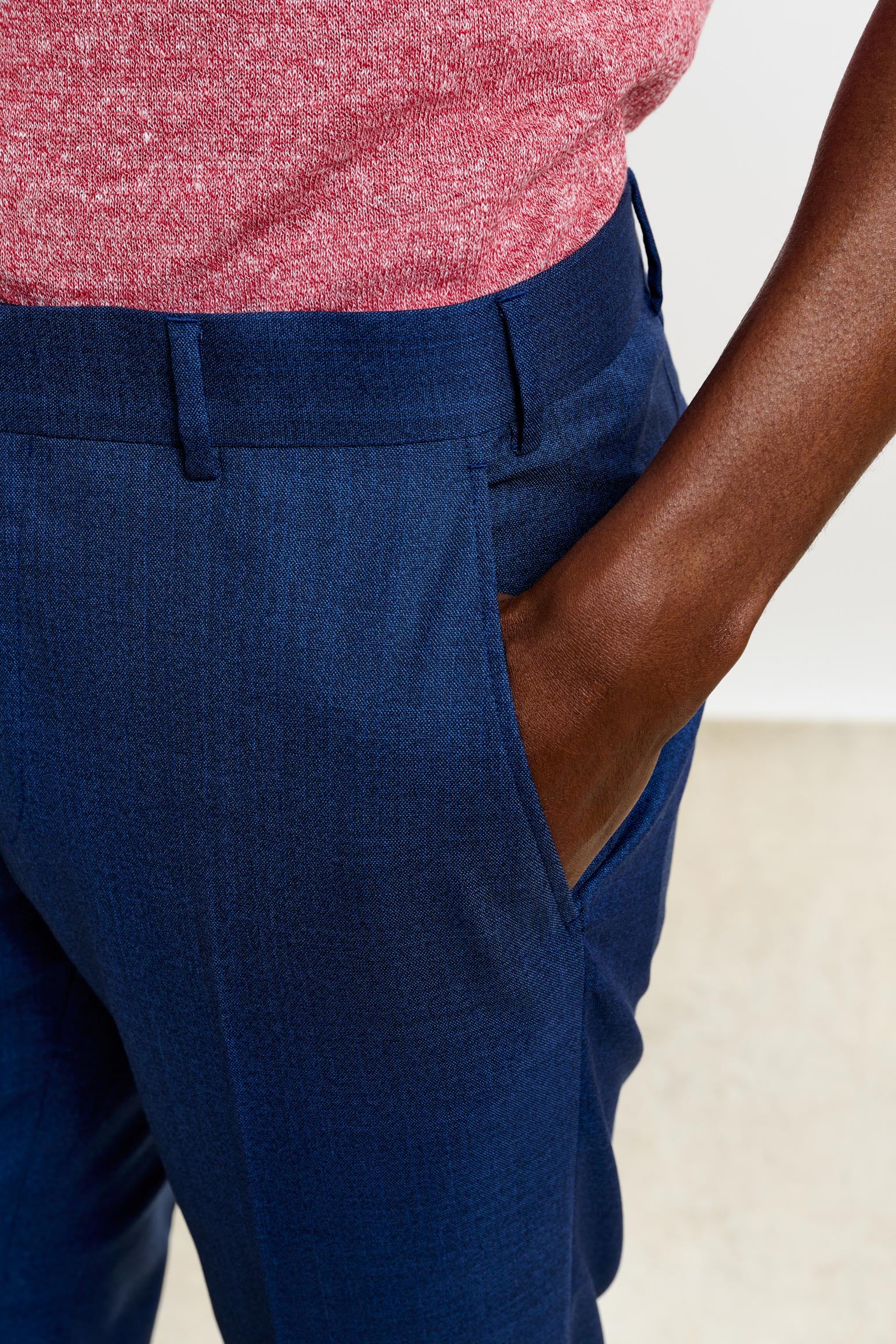 Plain Blue Farley Trousers Crossover - Image 3