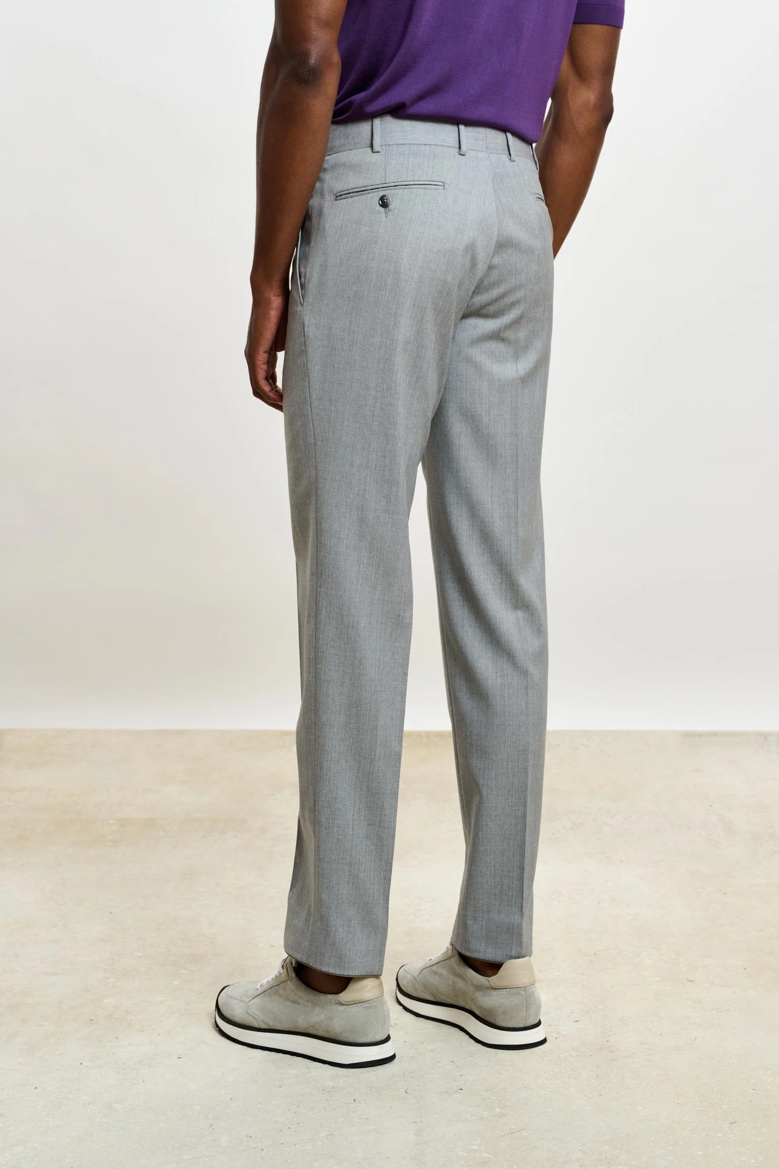 Light Grey Melange Farley Trousers New Deluxe - Image 3