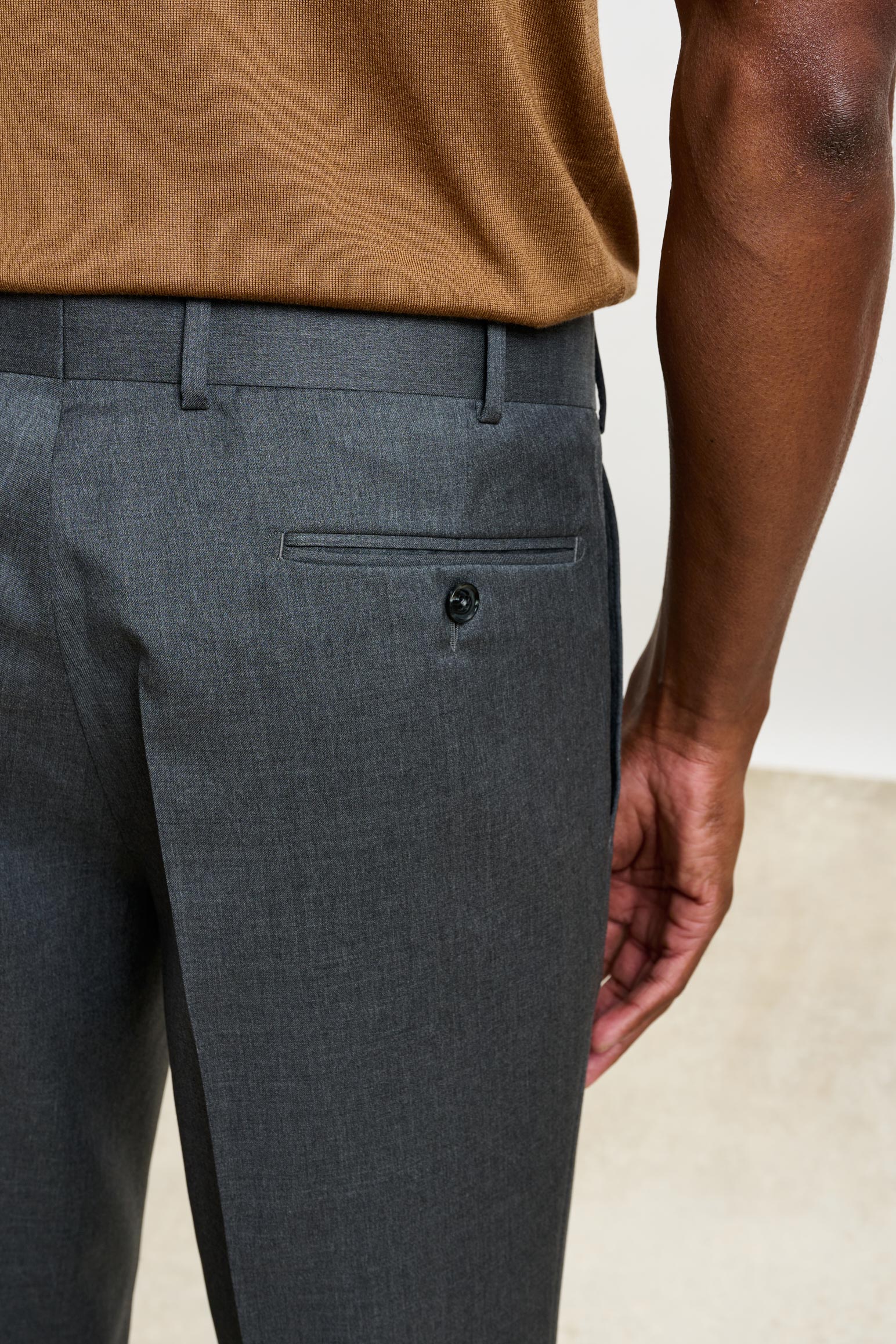 Mid Grey Melange Farley Trousers New Deluxe - Image 4