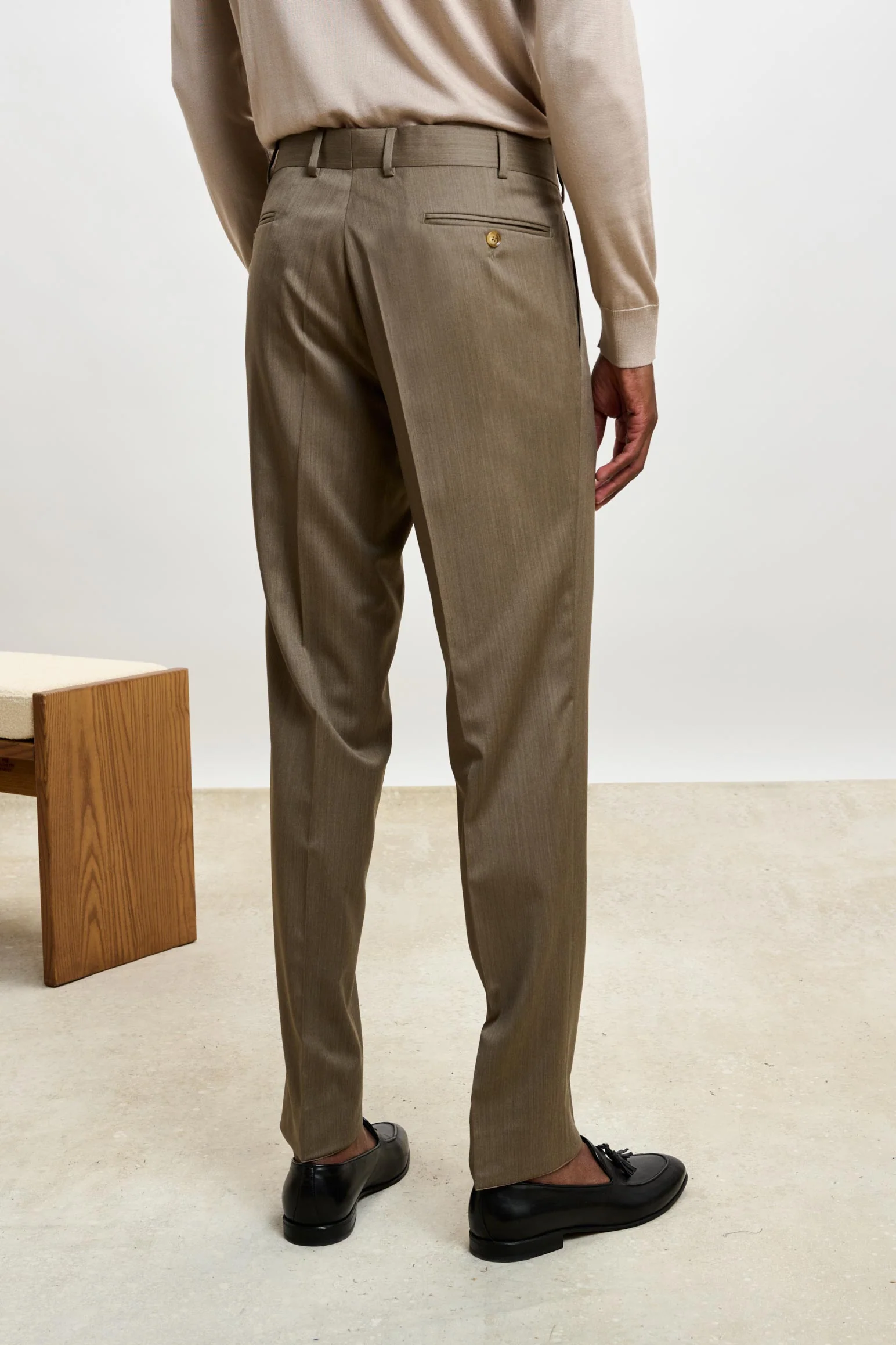 Taupe Melange Farley Trousers New Deluxe - Image 3