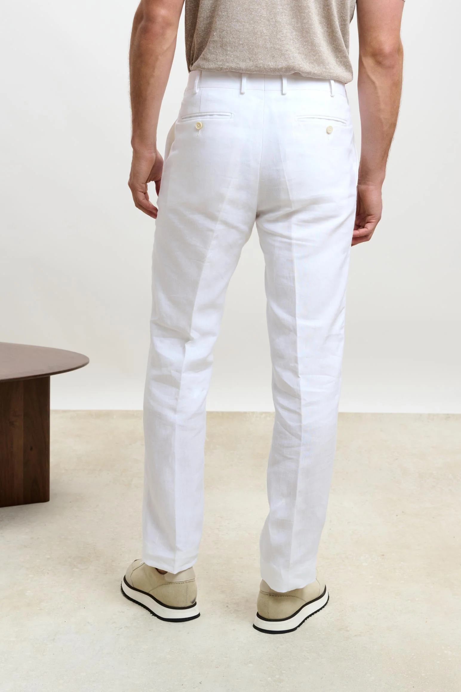 White Farley Trousers Pure Linen - Image 3