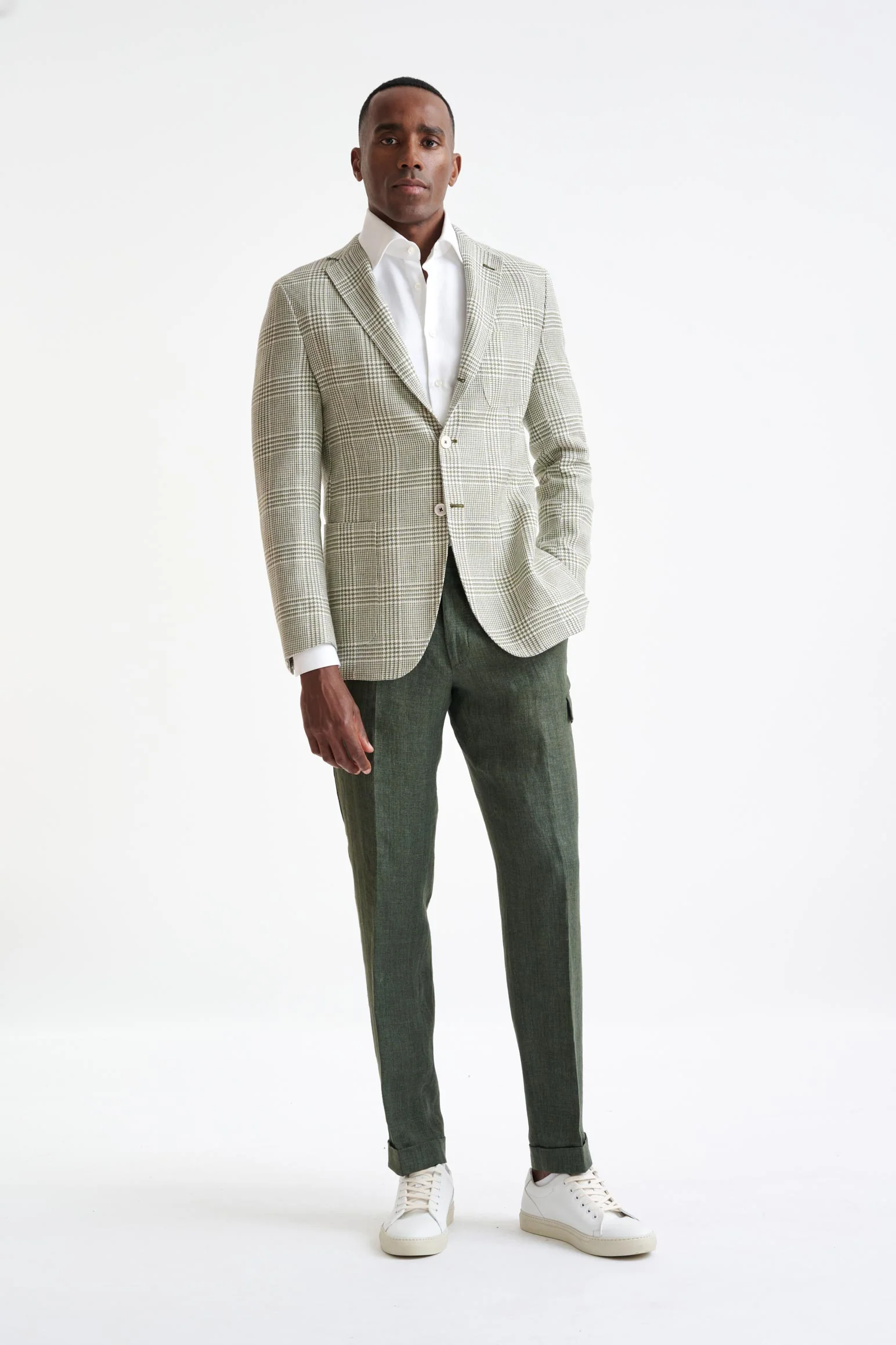 Forest Green Wool & Linen Kenton Jacket Amalfi Trend - Image 5