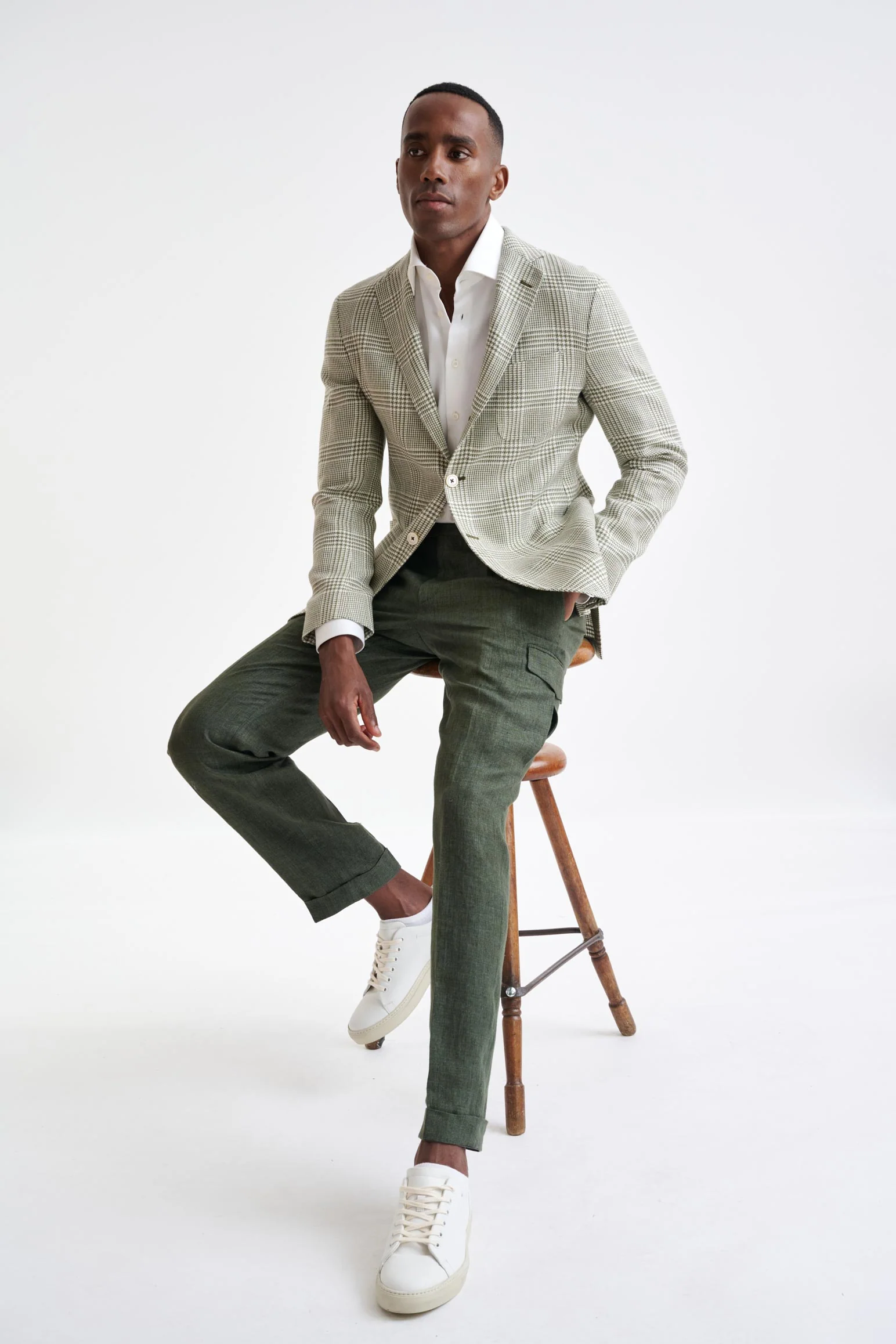 Forest Green Wool & Linen Kenton Jacket Amalfi Trend - Image 8