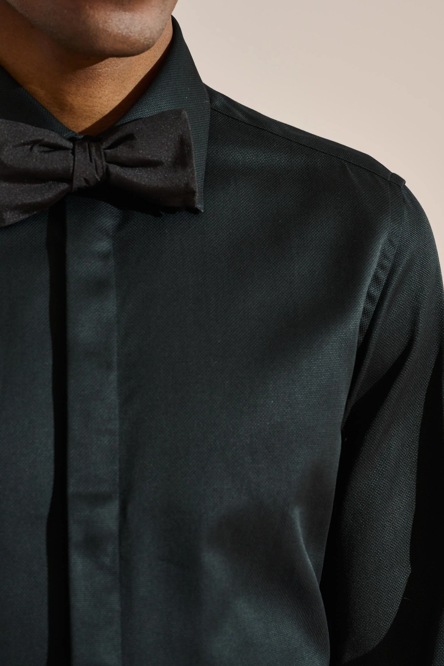 Black Pique Formal Shirt - Image 3