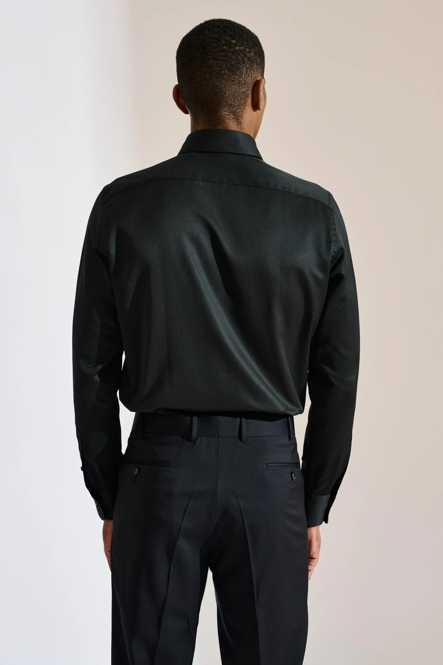 Black Pique Formal Shirt - Image 6