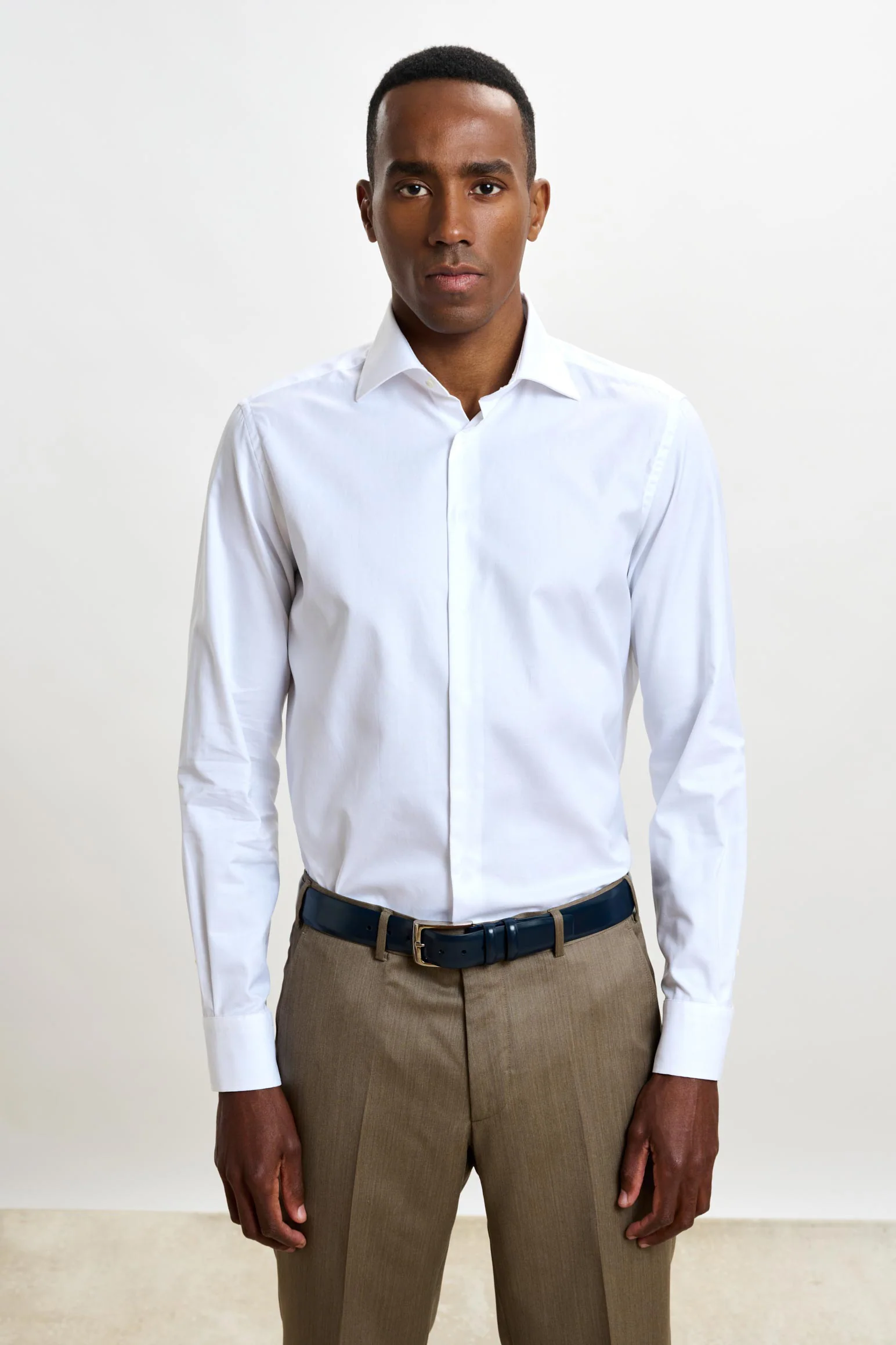 White Pique Formal Shirt