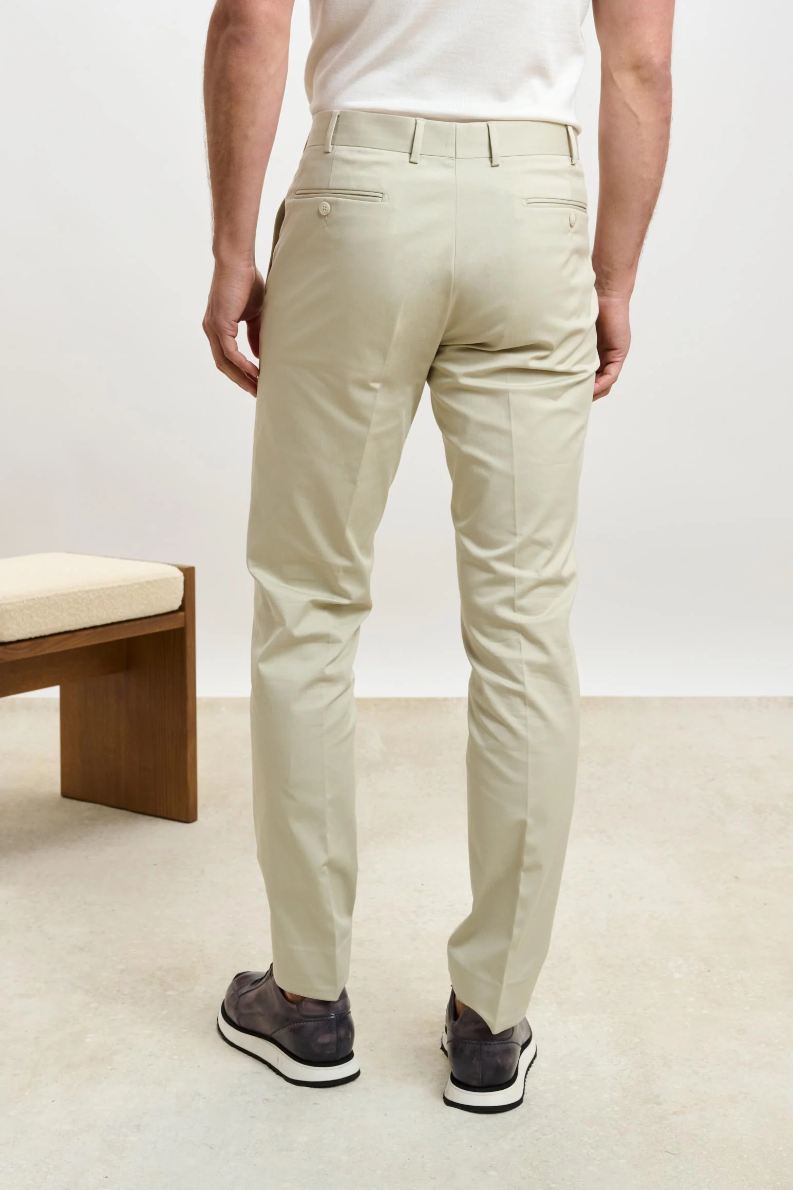 Beige Gibbet Trousers Cashmere Cotton - Image 3