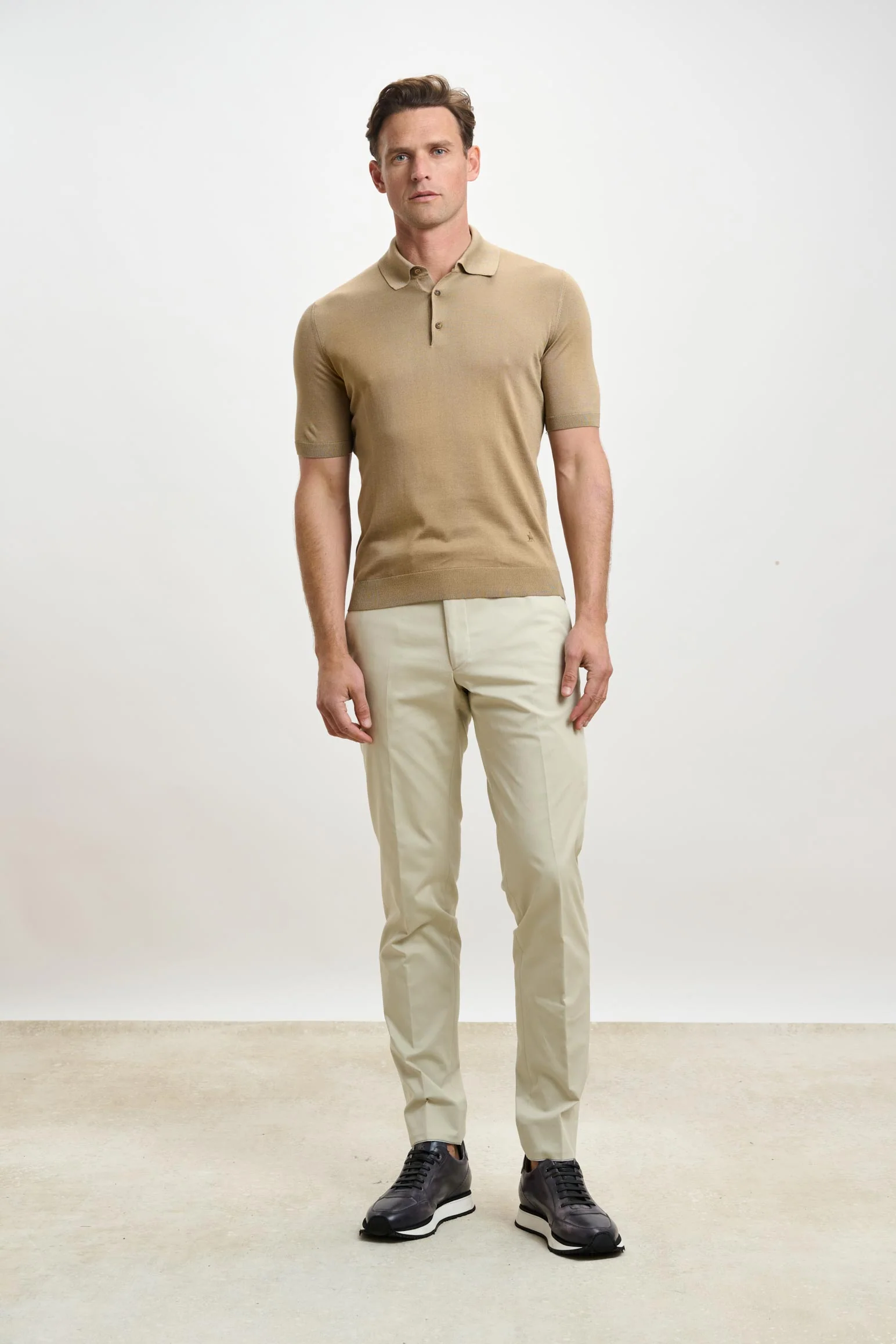 Beige Gibbet Trousers Cashmere Cotton - Image 5