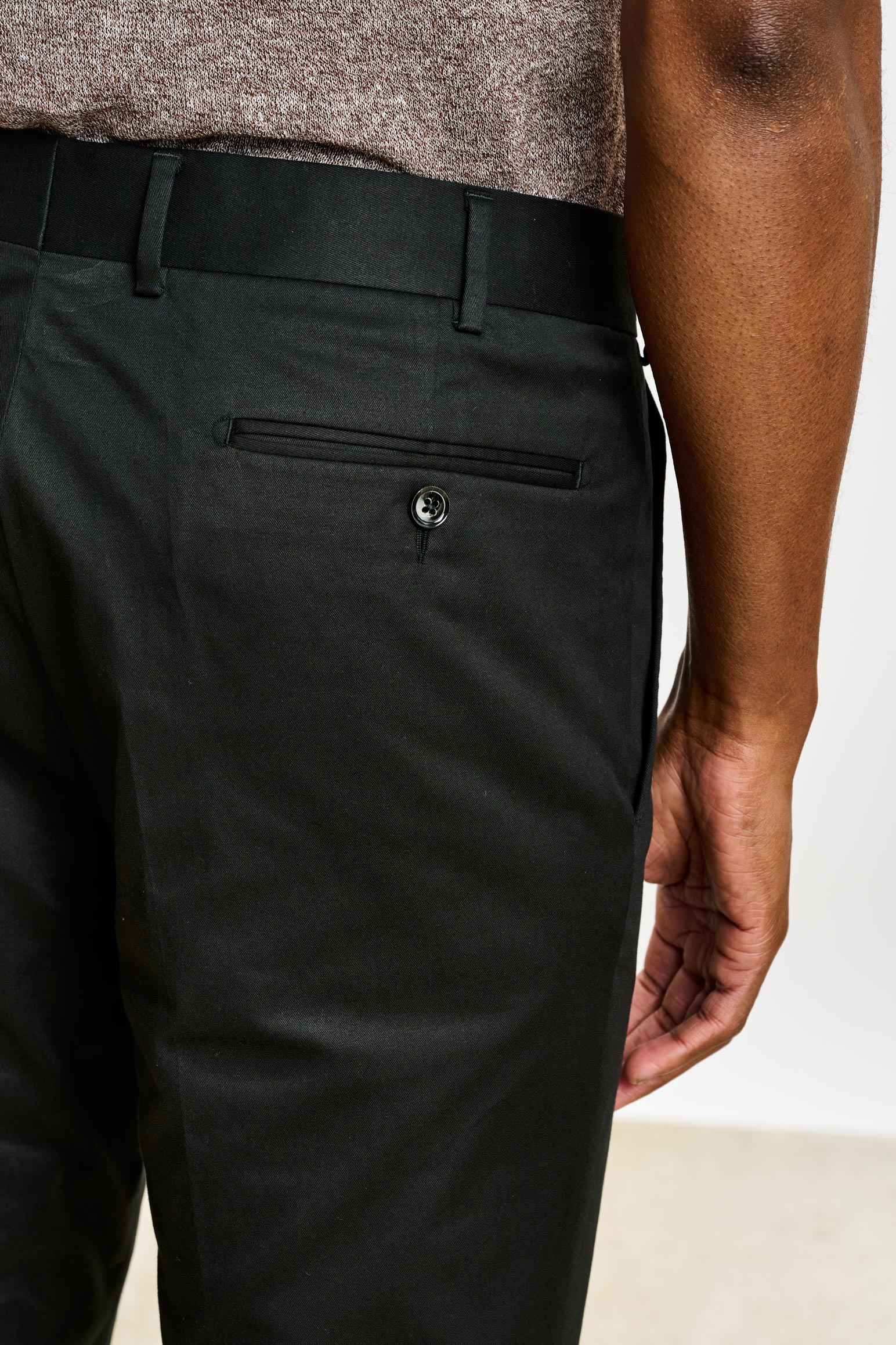 Black Gibbet Trousers Cashmere Cotton - Image 4