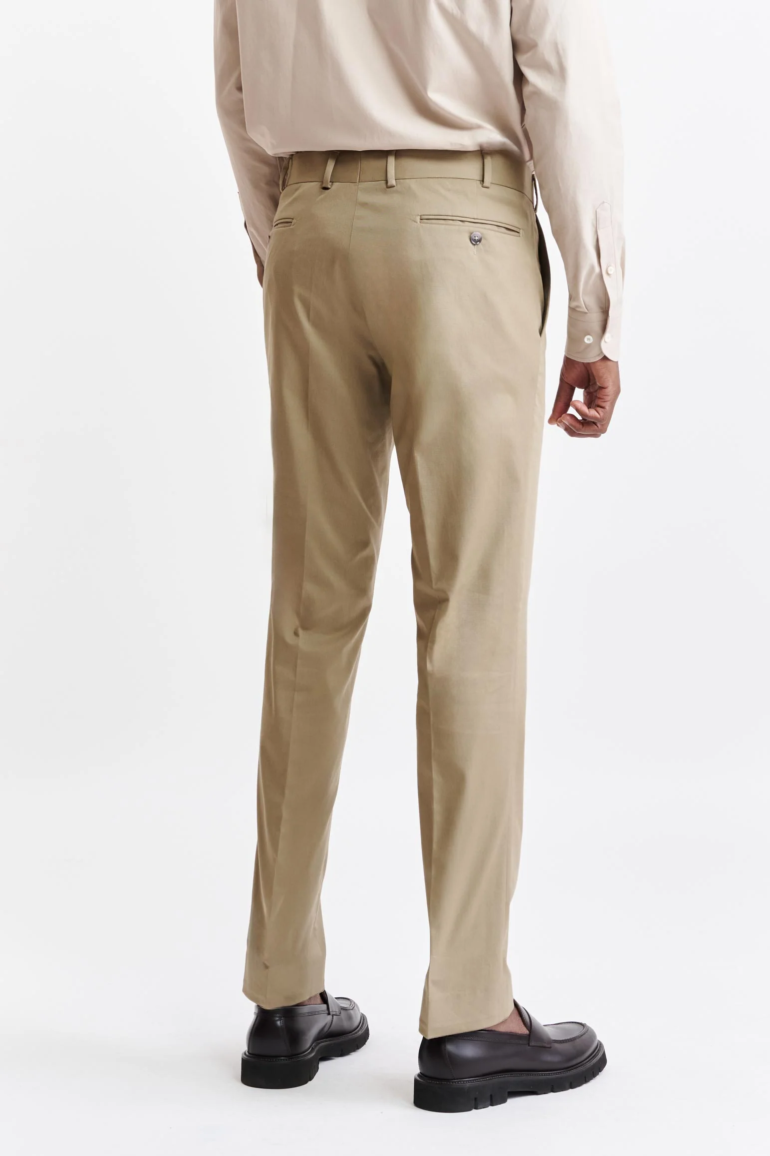 Dark Beige Gibbet Trousers Cashmere Cotton - Image 3