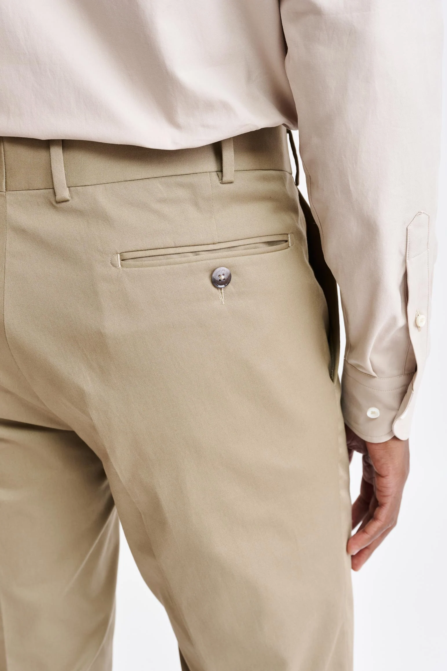 Dark Beige Gibbet Trousers Cashmere Cotton - Image 5