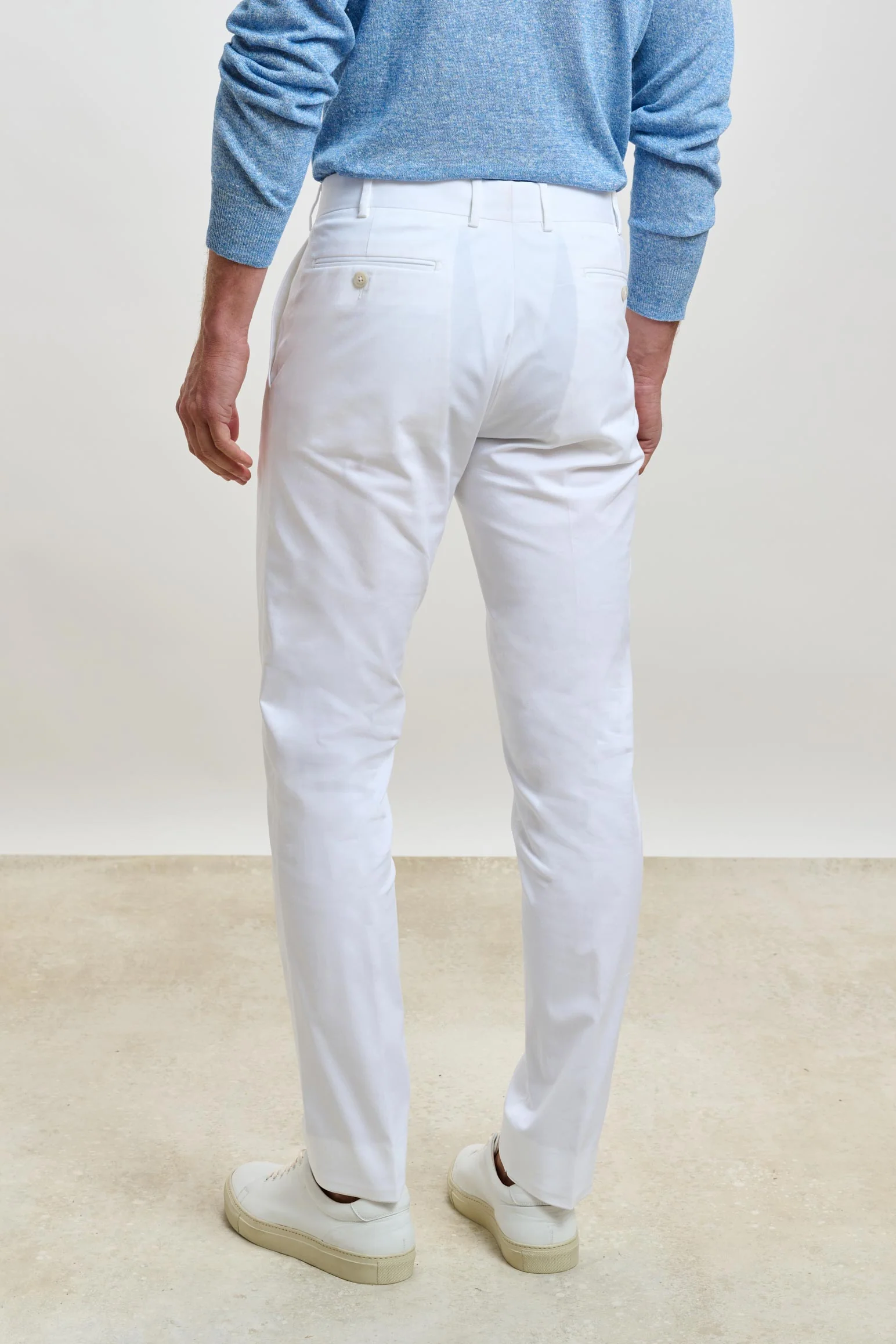 White Gibbet Trousers Cashmere Cotton - Image 3