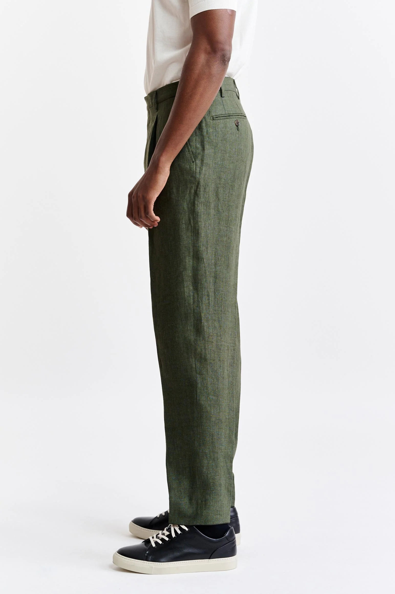 Green 100% Linen Xander Trousers Pure Linen - Image 3