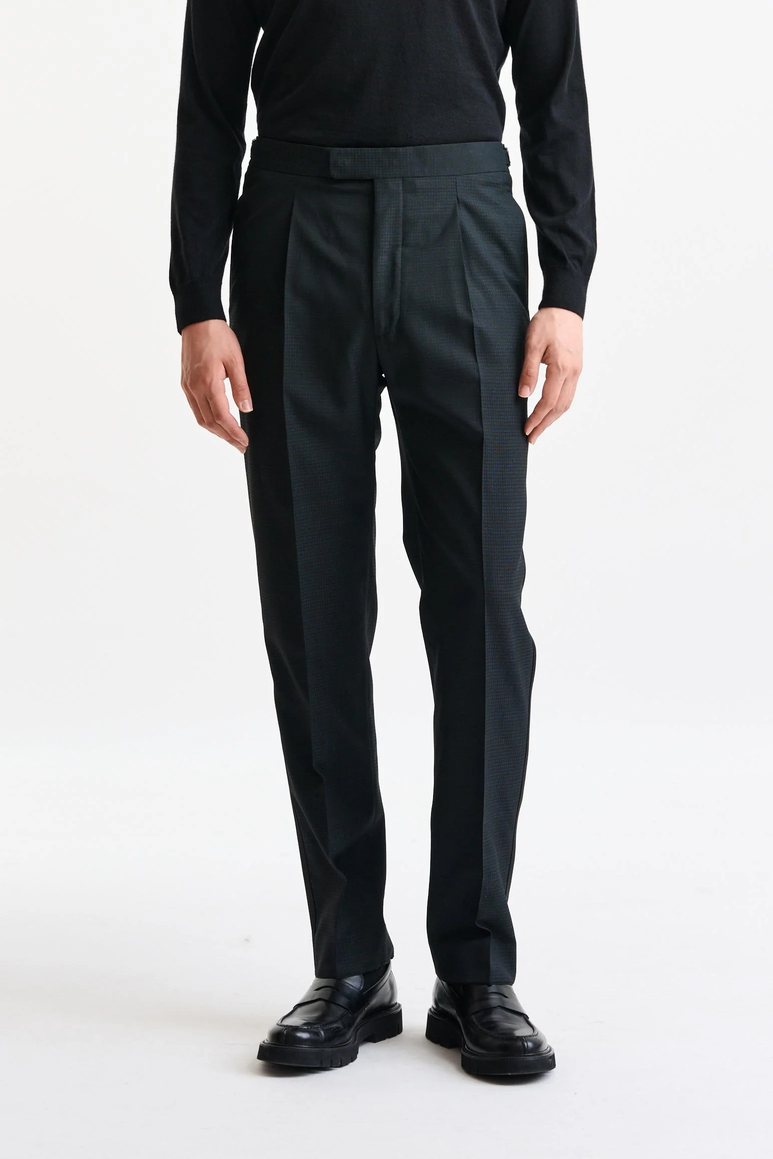 Green 100% Wool Farley Trousers Freestyle