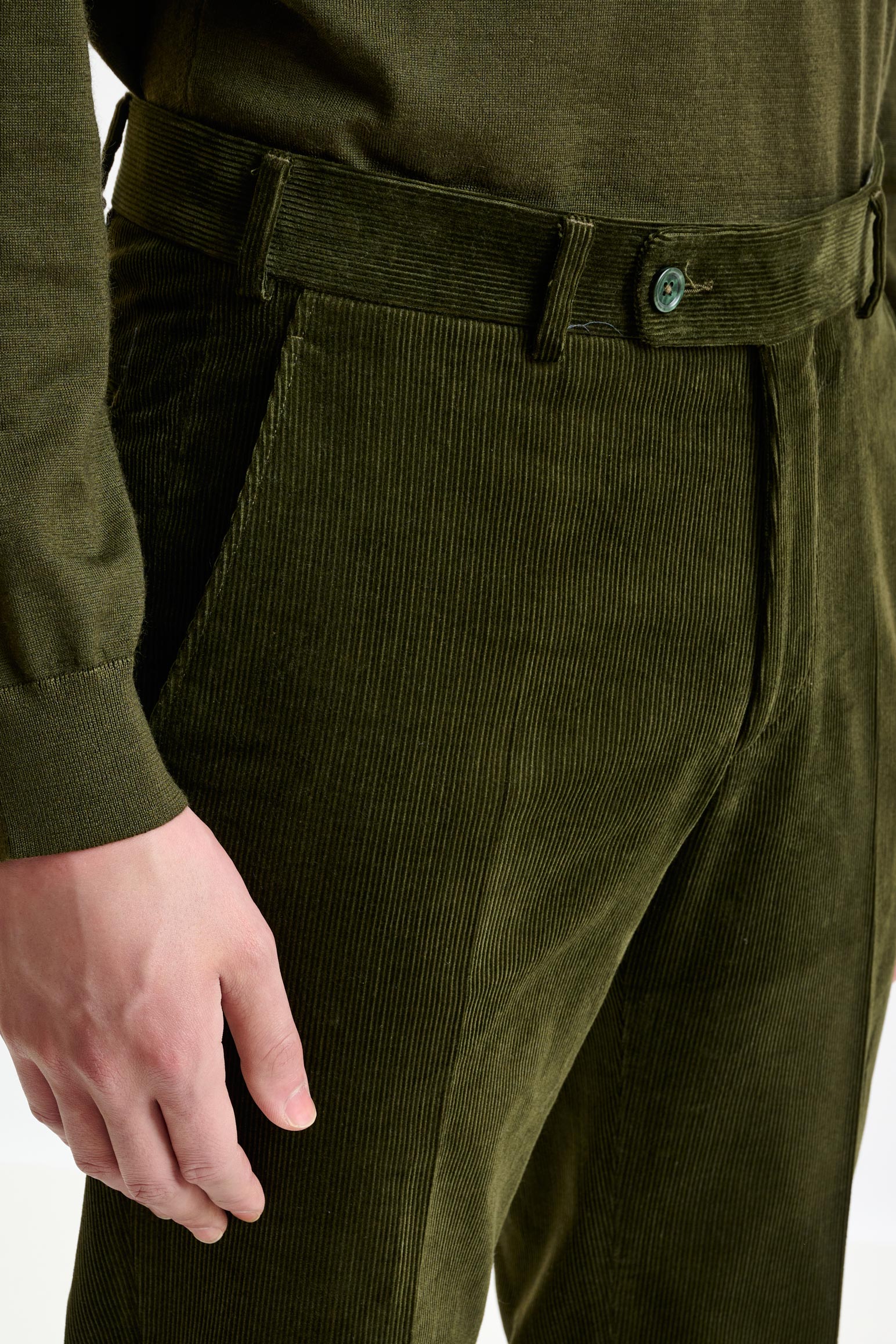 Green Cotton Gibbet Trousers Corduroy - Image 4