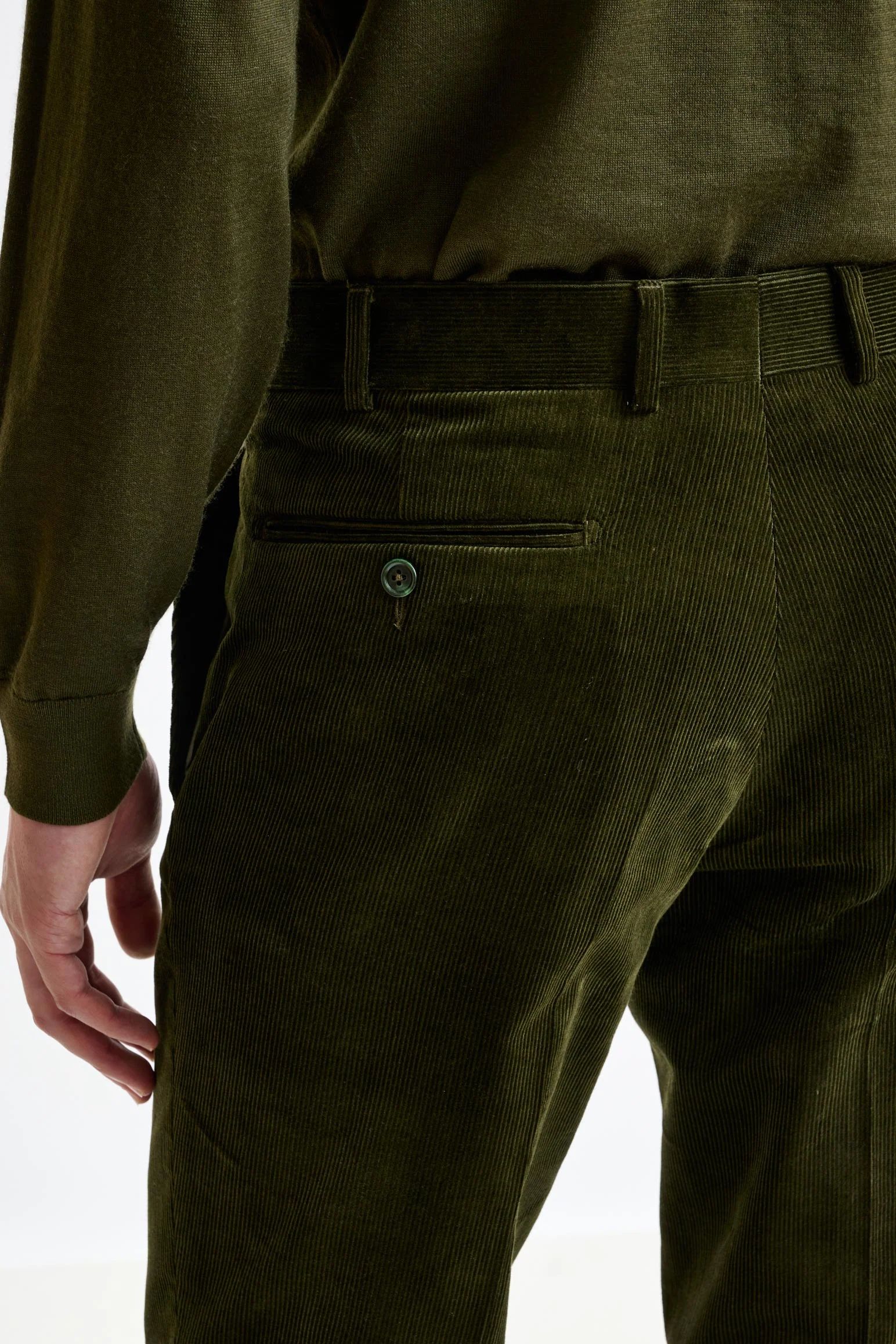 Green Cotton Gibbet Trousers Corduroy - Image 5