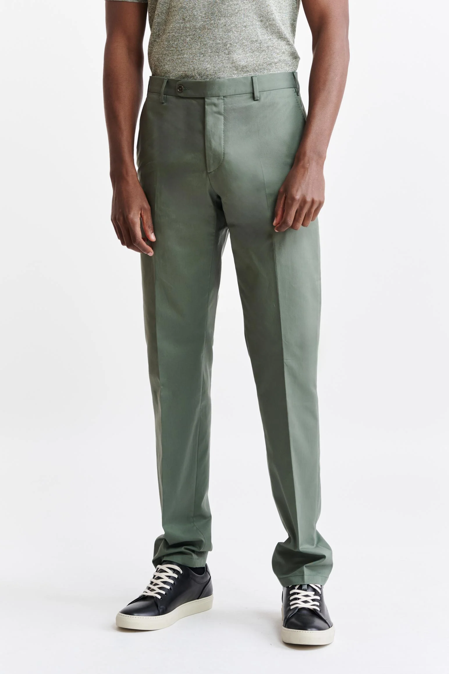 Green Cotton Xander Trousers Cashmere Cotton