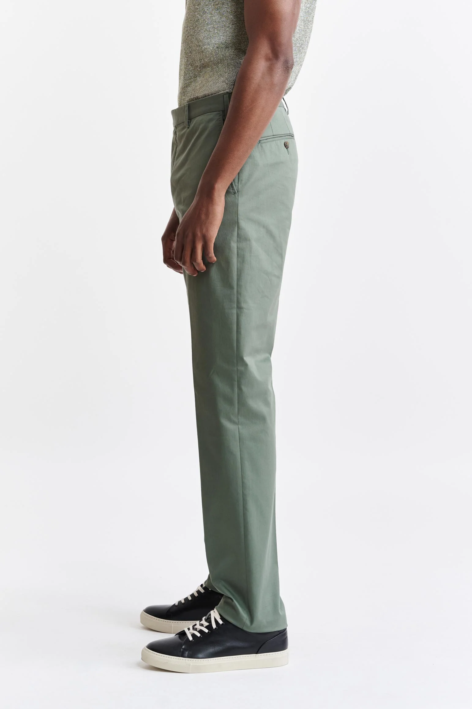 Green Cotton Xander Trousers Cashmere Cotton - Image 3