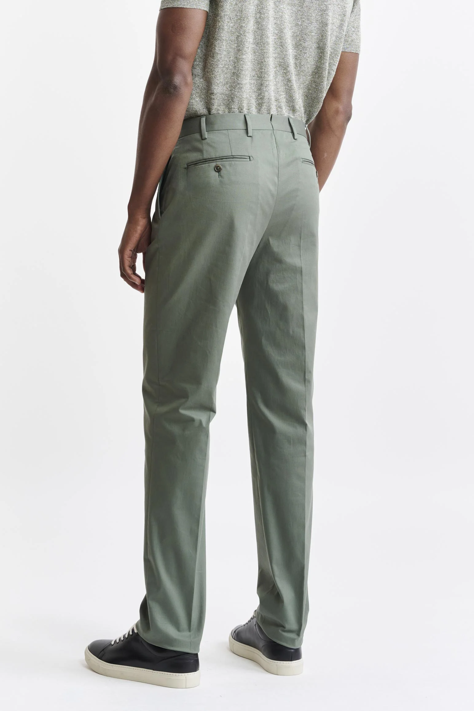 Green Cotton Xander Trousers Cashmere Cotton - Image 5