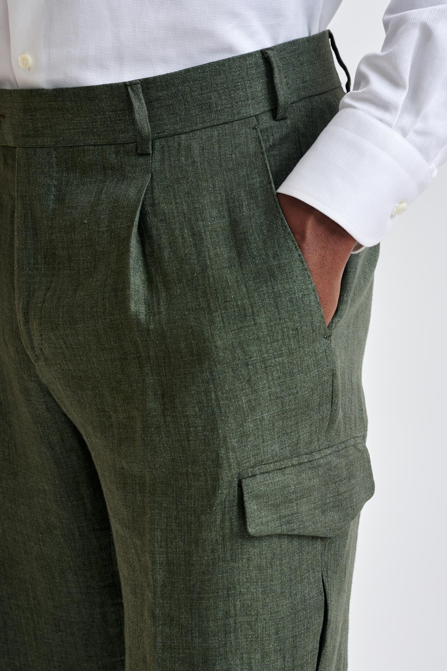 Green Linen Farley Trousers Pure Linen - Image 3