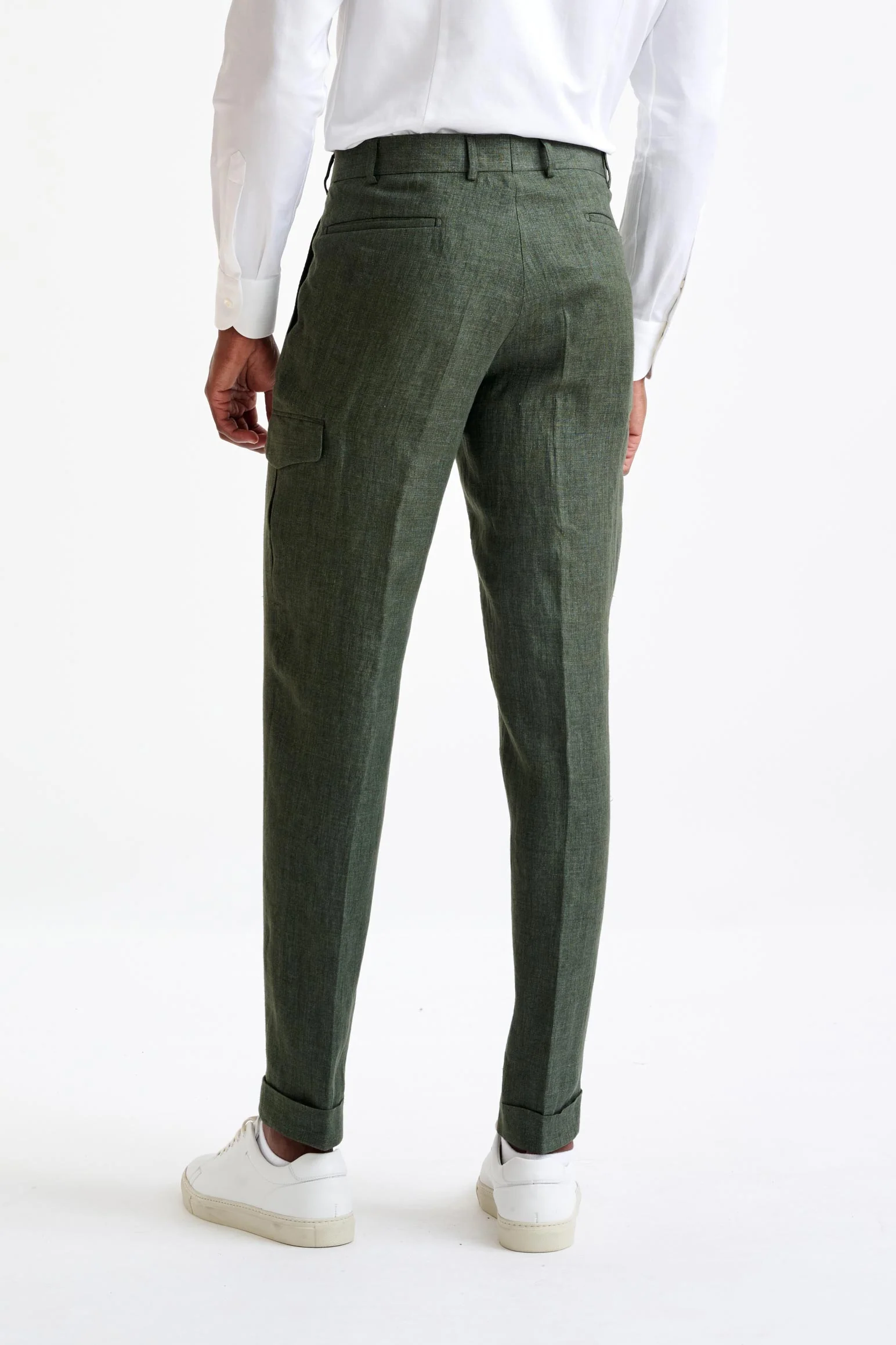 Green Linen Farley Trousers Pure Linen - Image 5