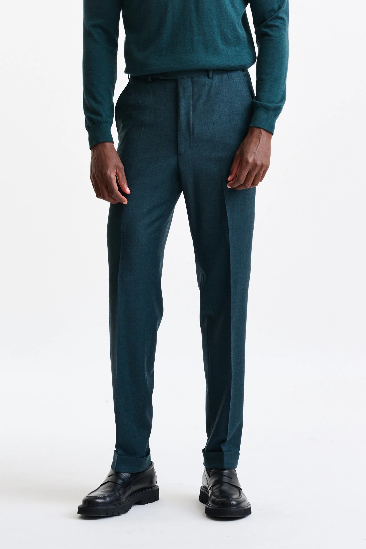 Green Super 130´s Wool Farley Trousers